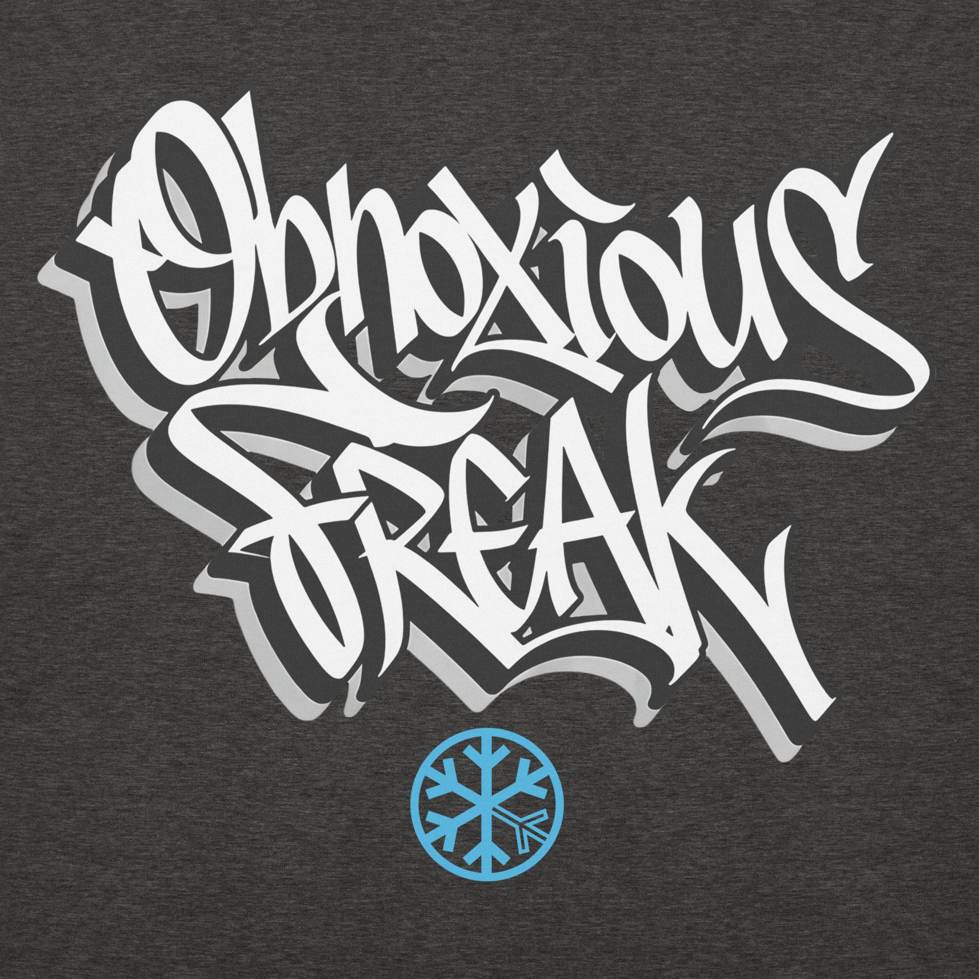 Darkgray-Obnoxious Freak Graffiti Hoodie from B.Different Clothing, graphic, graffiti-inspired streetwear
