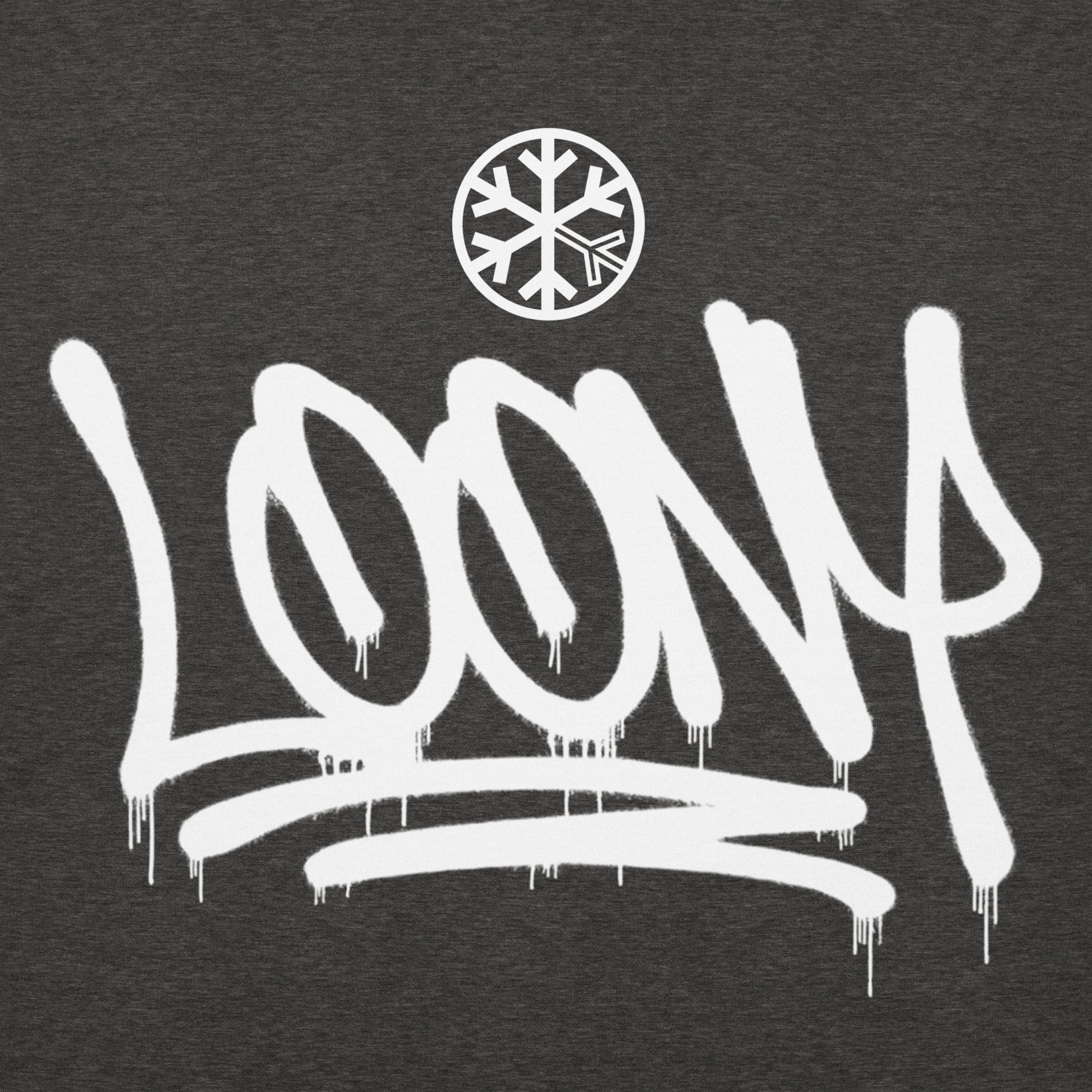 Darkgray-Loony Graffiti Tag Hoodie from B.Different Clothing, graphic, graffiti-inspired streetwear