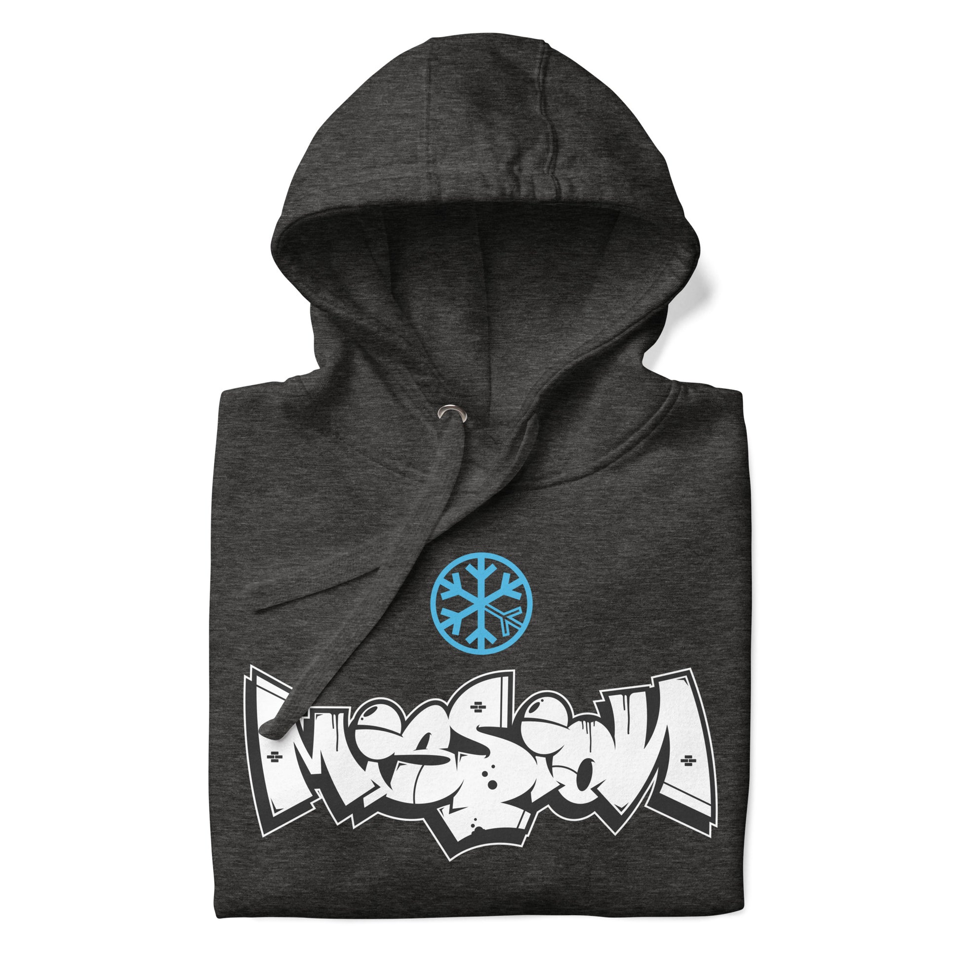 Darkgray-Mission Graffiti Piece Hoodie from B.Different Clothing, folded, graffiti-inspired streetwear