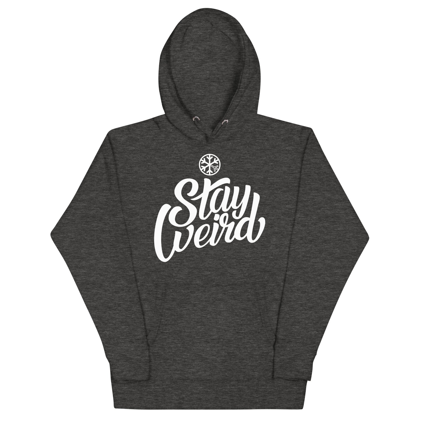 Darkgray-Stay Weird Hoodie from B.Different Clothing, front view, graffiti-inspired streetwear