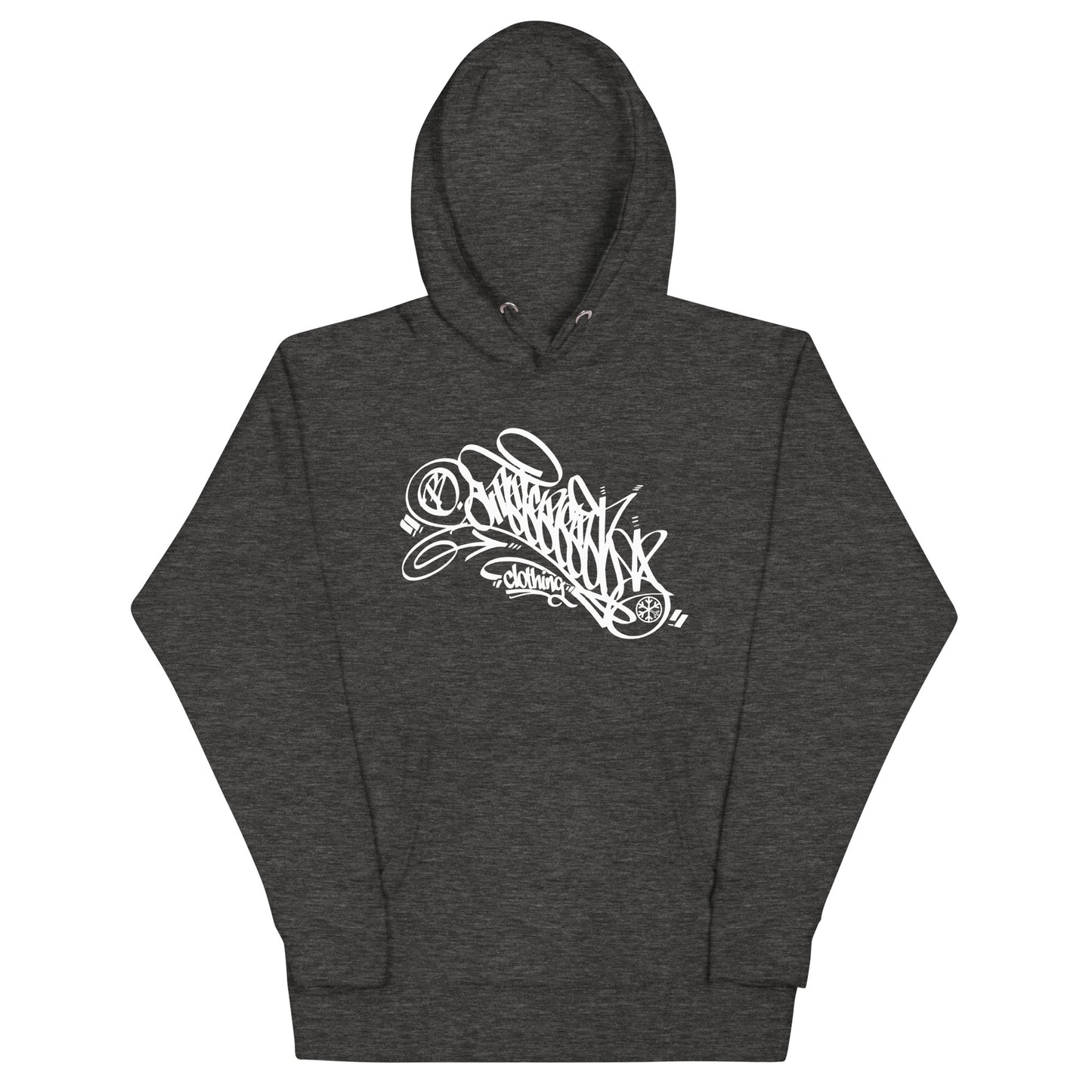 Darkgray-B.Different Clothing Graffiti Tag Hoodie from B.Different Clothing, front view, graffiti-inspired streetwear