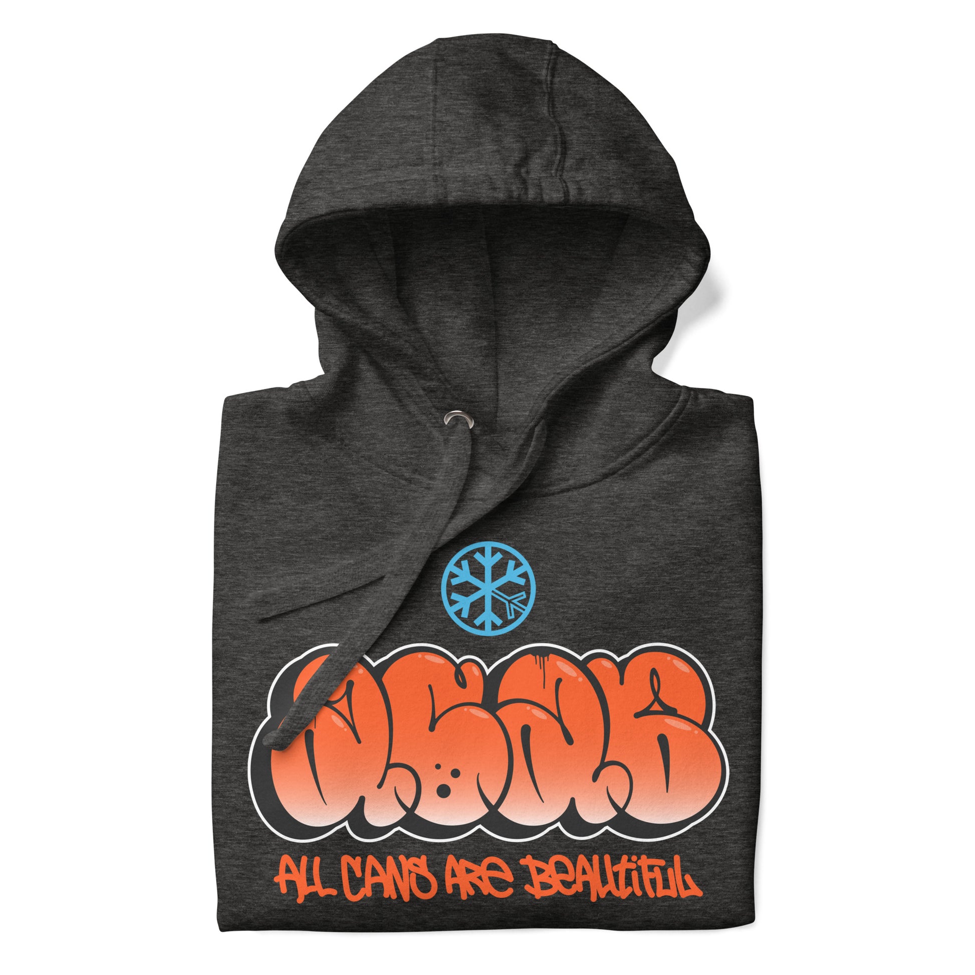 Darkgray-ACAB Graffiti Throw-up Hoodie from B.Different Clothing, folded, graffiti-inspired streetwear
