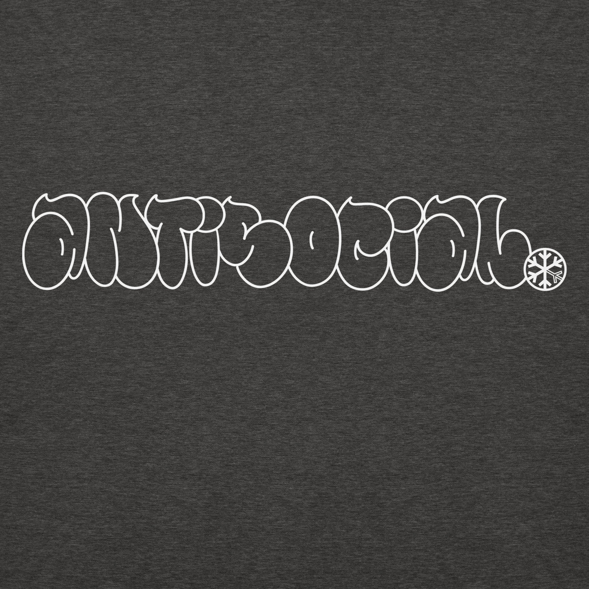 Darkgray-Antisocial Graffiti Hollow Hoodie from B.Different Clothing, graphic, graffiti-inspired streetwear