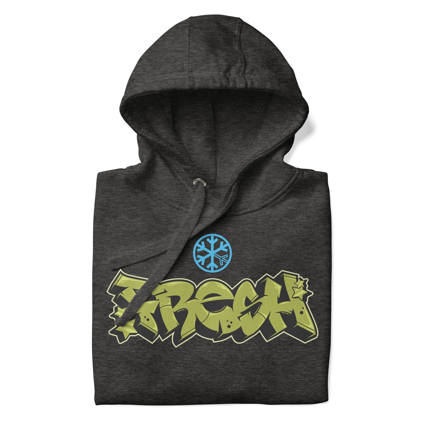 Darkgray-Fresh Graffiti Piece Hoodie from B.Different Clothing, folded, graffiti-inspired streetwear