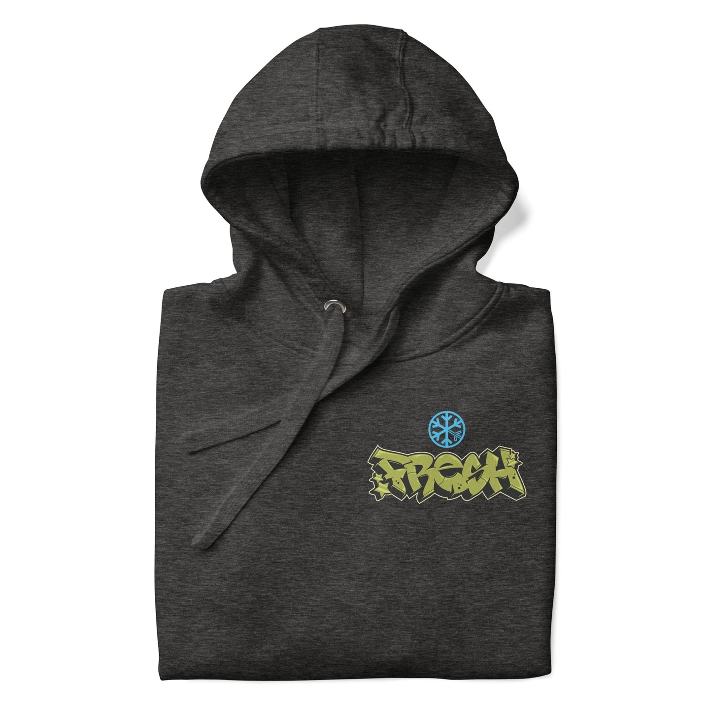 Darkgray-Fresh Graffiti Character Hoodie from B.Different Clothing, folded, graffiti-inspired streetwear