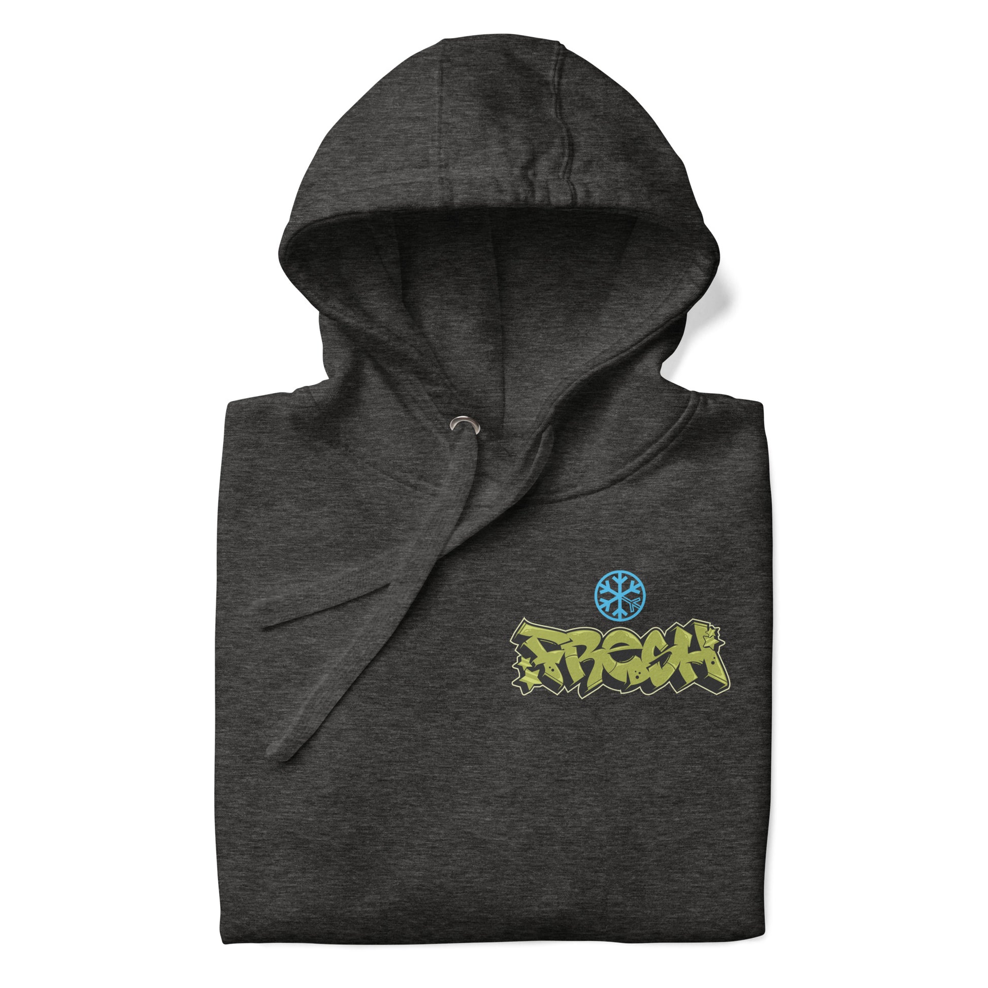 Darkgray-Fresh Graffiti Character Hoodie from B.Different Clothing, folded, graffiti-inspired streetwear