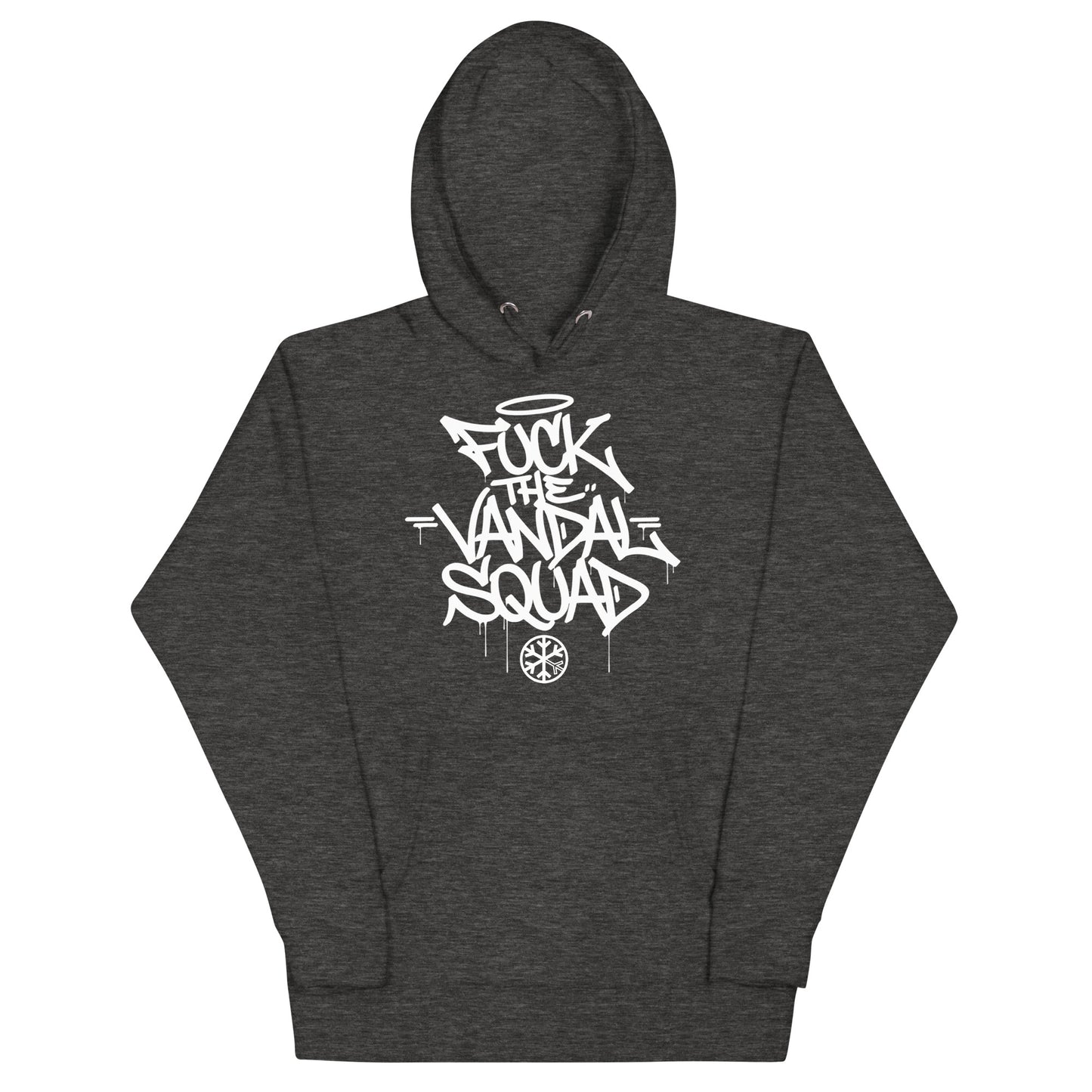 Darkgray-Fuck The Vandal Squad Graffiti Hoodie from B.Different Clothing, front view, graffiti-inspired streetwear