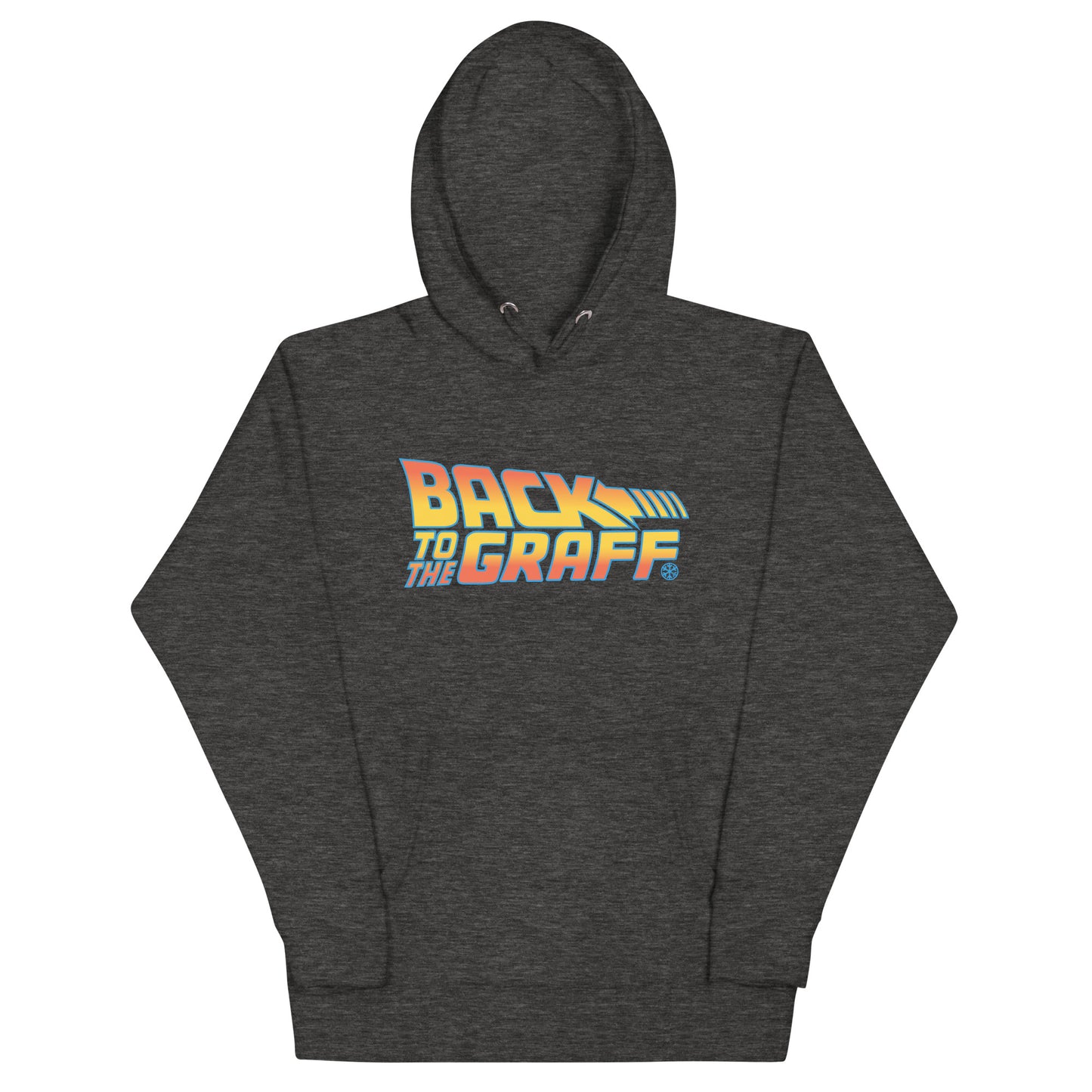 Darkgray-Back to the Graff Hoodie from B.Different Clothing, front view, graffiti-inspired streetwear