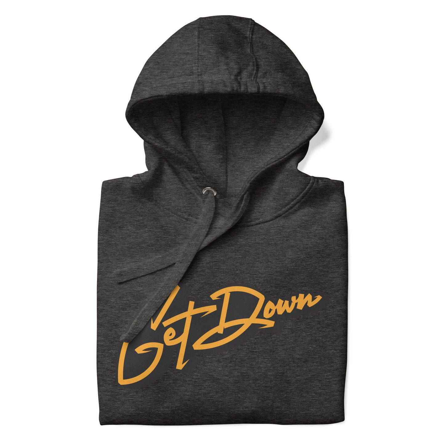 Darkgray-Get Down Graffiti Lettering Hoodie from B.Different Clothing, folded, graffiti-inspired streetwear