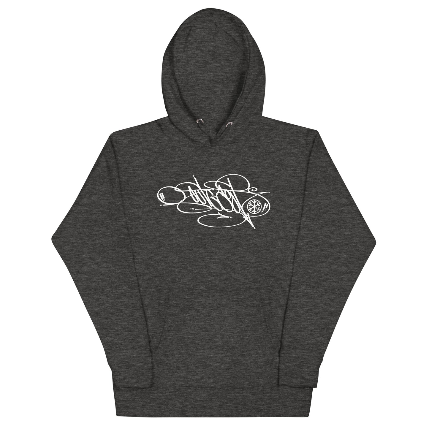 Darkgray-Outcast Tag Hoodie by Graffiti Dad from B.Different Clothing, front view, graffiti-inspired streetwear
