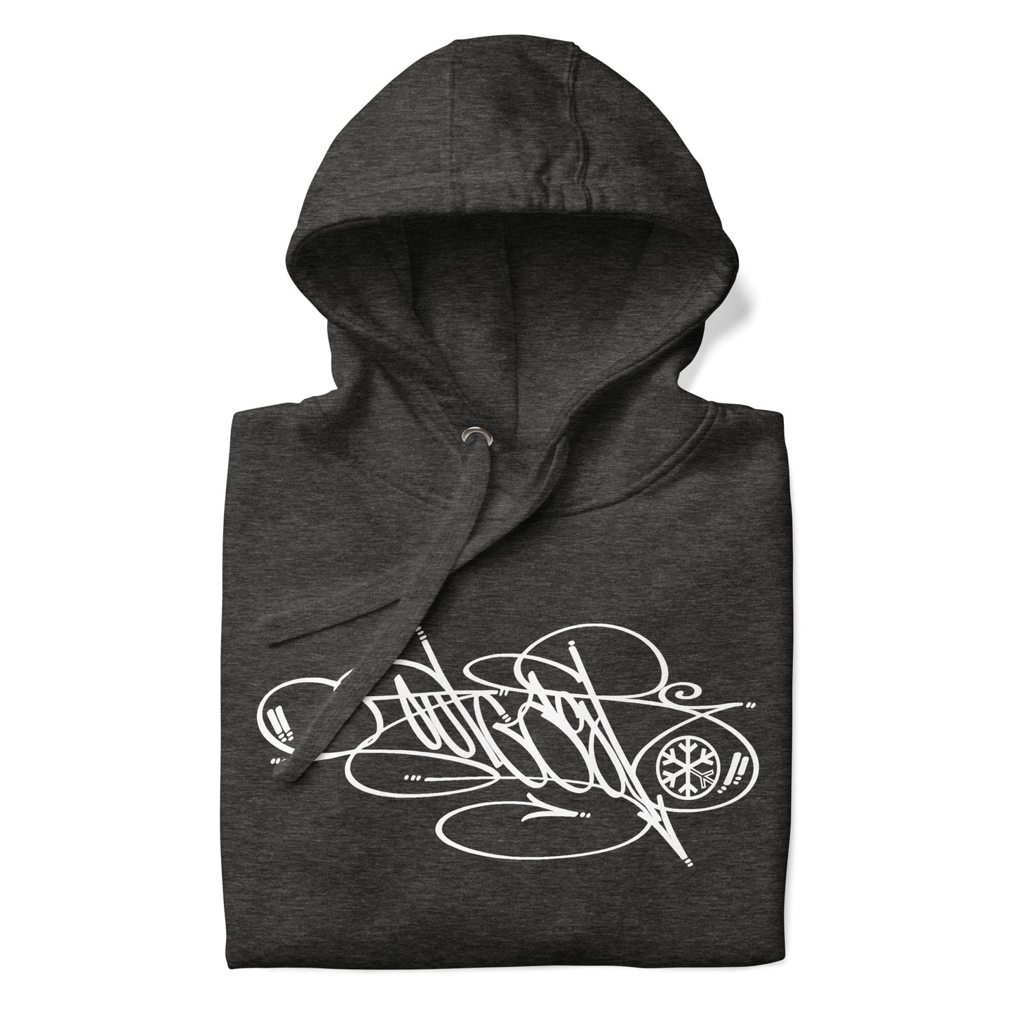 Darkgray-Outcast Tag Hoodie by Graffiti Dad from B.Different Clothing, folded, graffiti-inspired streetwear