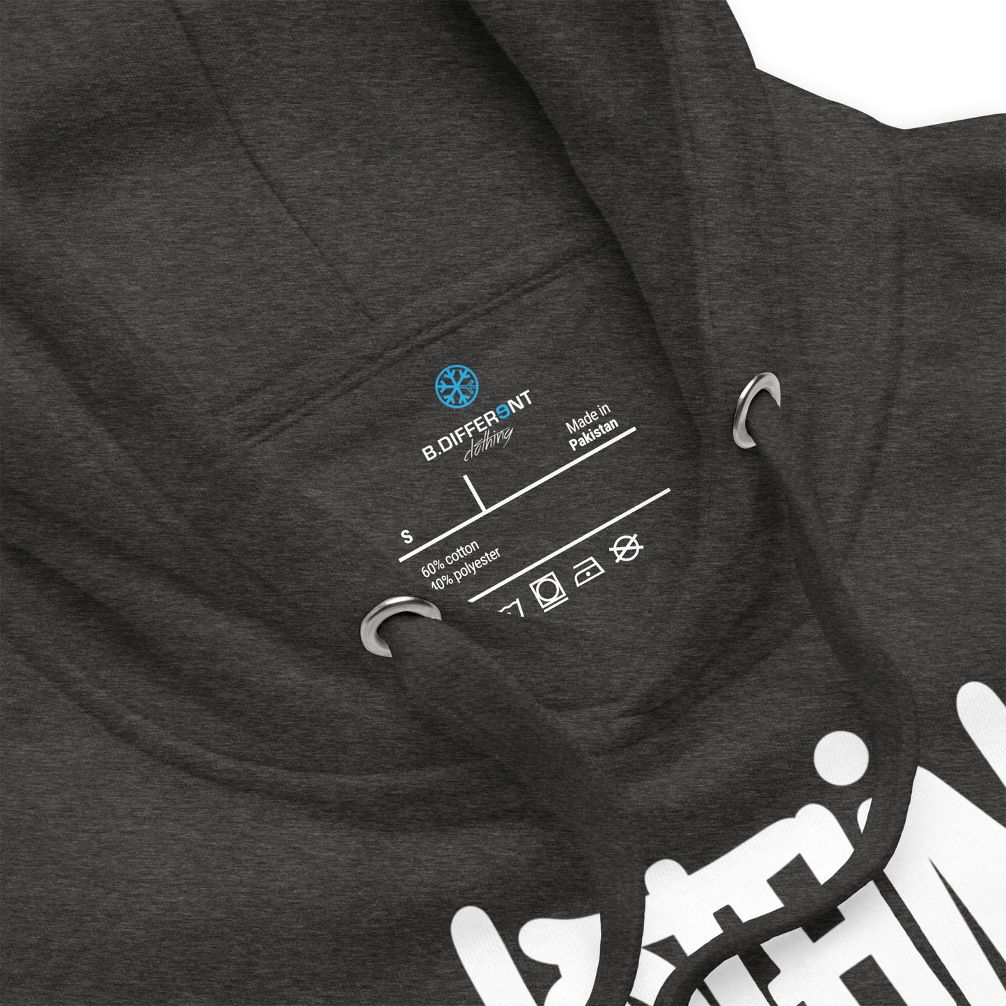 Darkgray-Nothing 2 Obey Graffiti Hoodie from B.Different Clothing, collar, graffiti-inspired streetwear