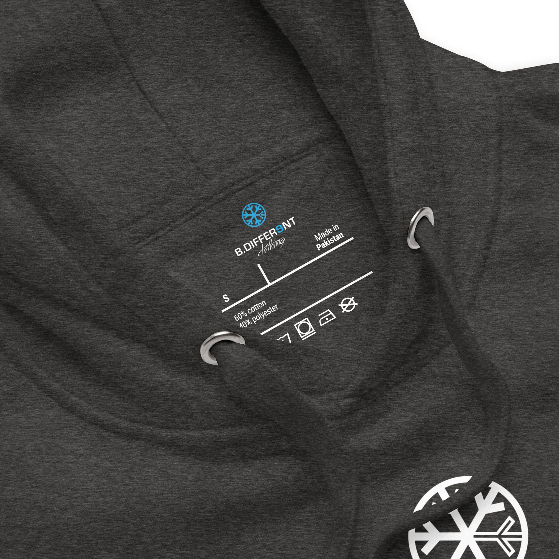 Darkgray-Misfit Graffiti Tag Hoodie from B.Different Clothing, collar, graffiti-inspired streetwear