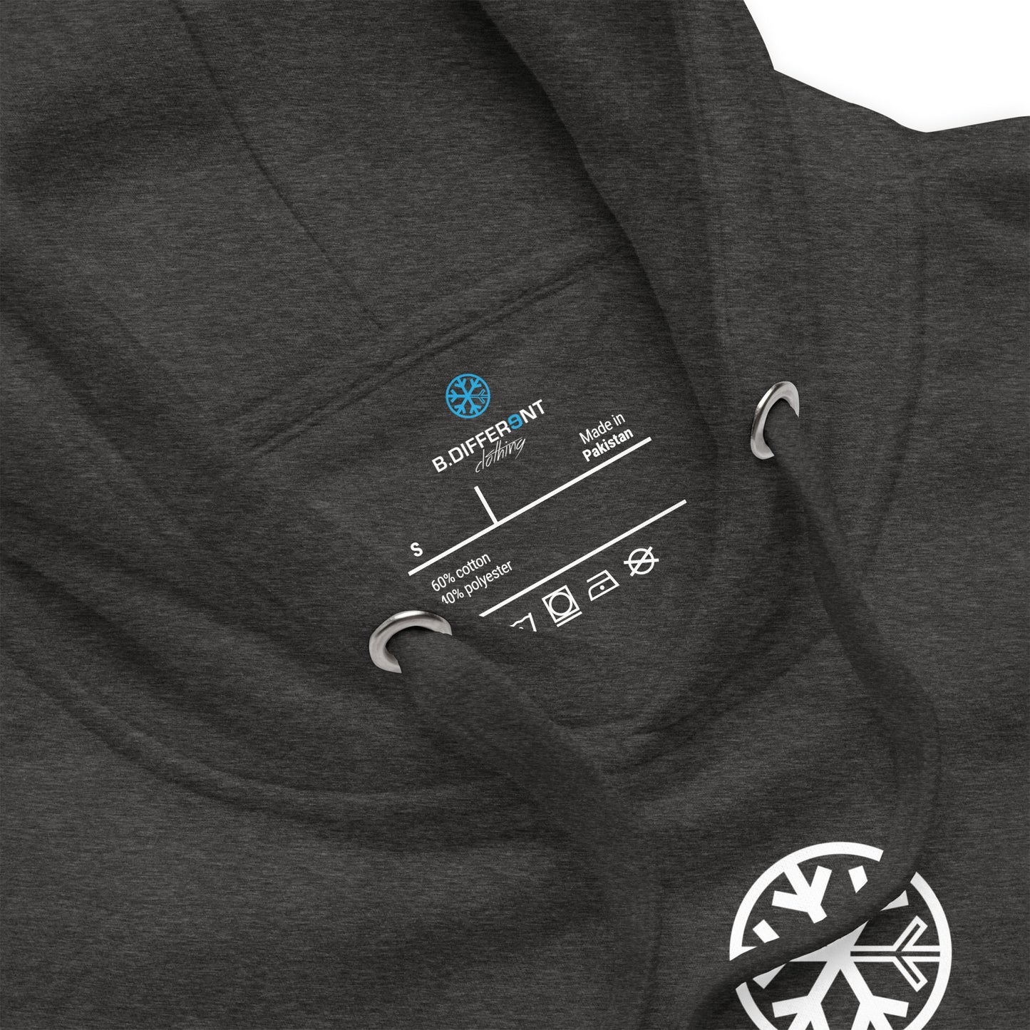 Darkgray-Stay Fly Graffiti Tag Hoodie from B.Different Clothing, collar, graffiti-inspired streetwear