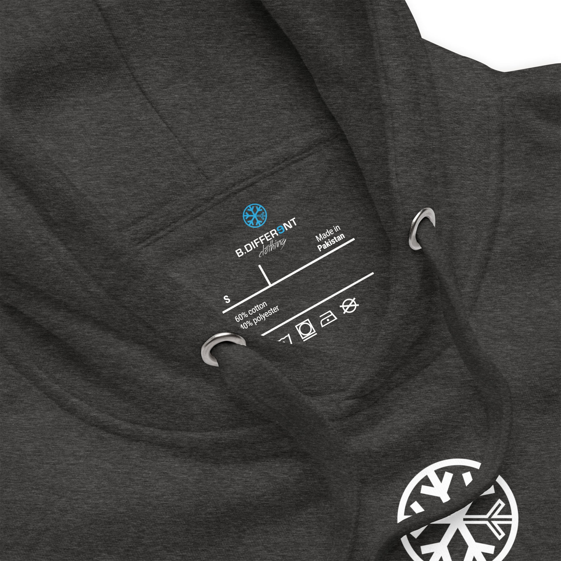 Darkgray-Stay Fly Graffiti Tag Hoodie from B.Different Clothing, collar, graffiti-inspired streetwear