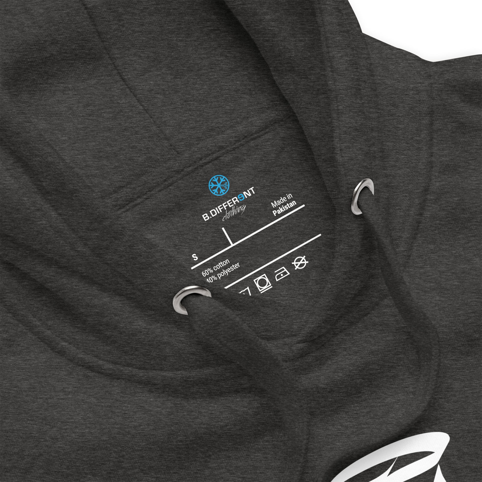 Darkgray-Stay Weird Graffiti Tag Hoodie from B.Different Clothing, collar, graffiti-inspired streetwear