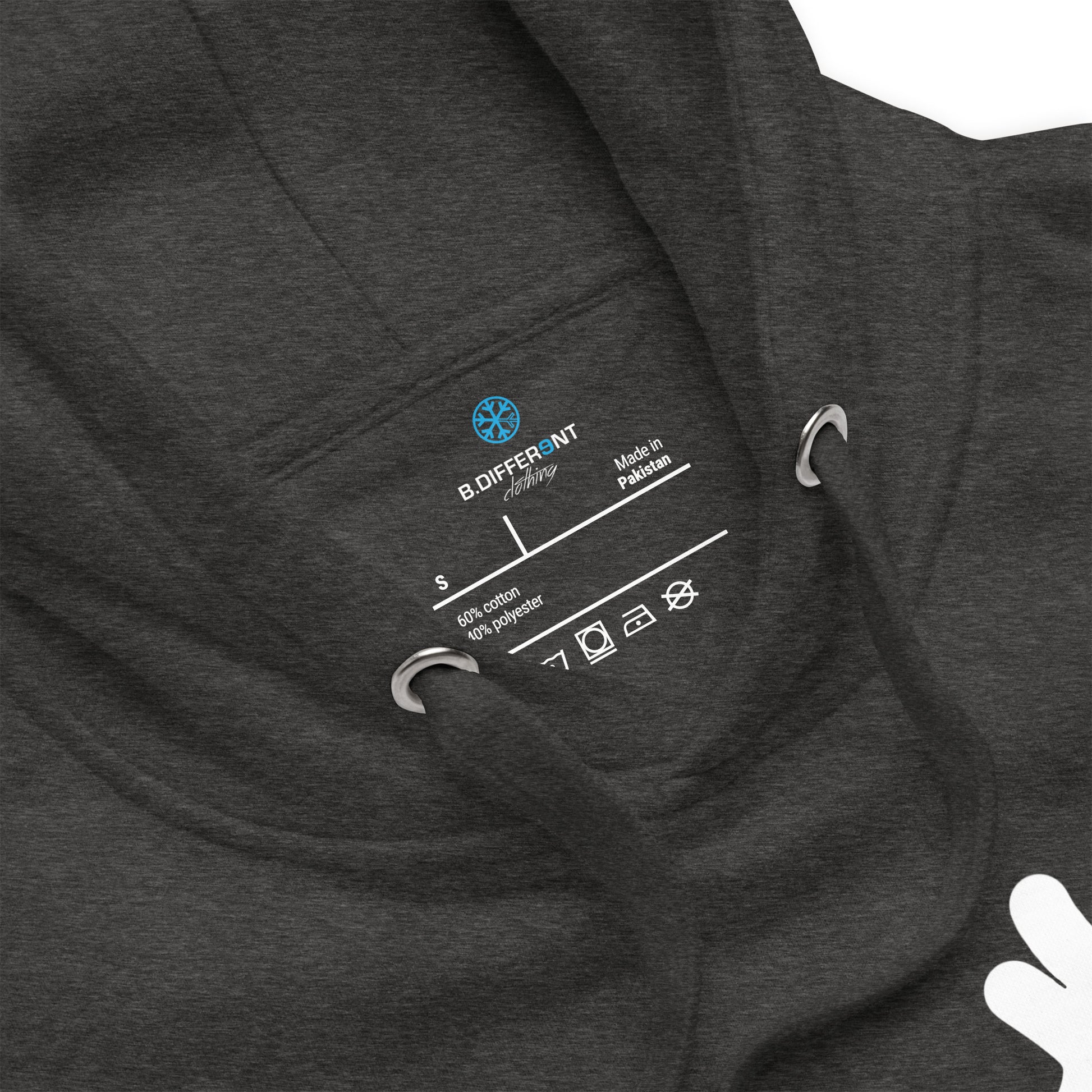 Darkgray-Loner Graffiti Tag Hoodie from B.Different Clothing, collar, graffiti-inspired streetwear