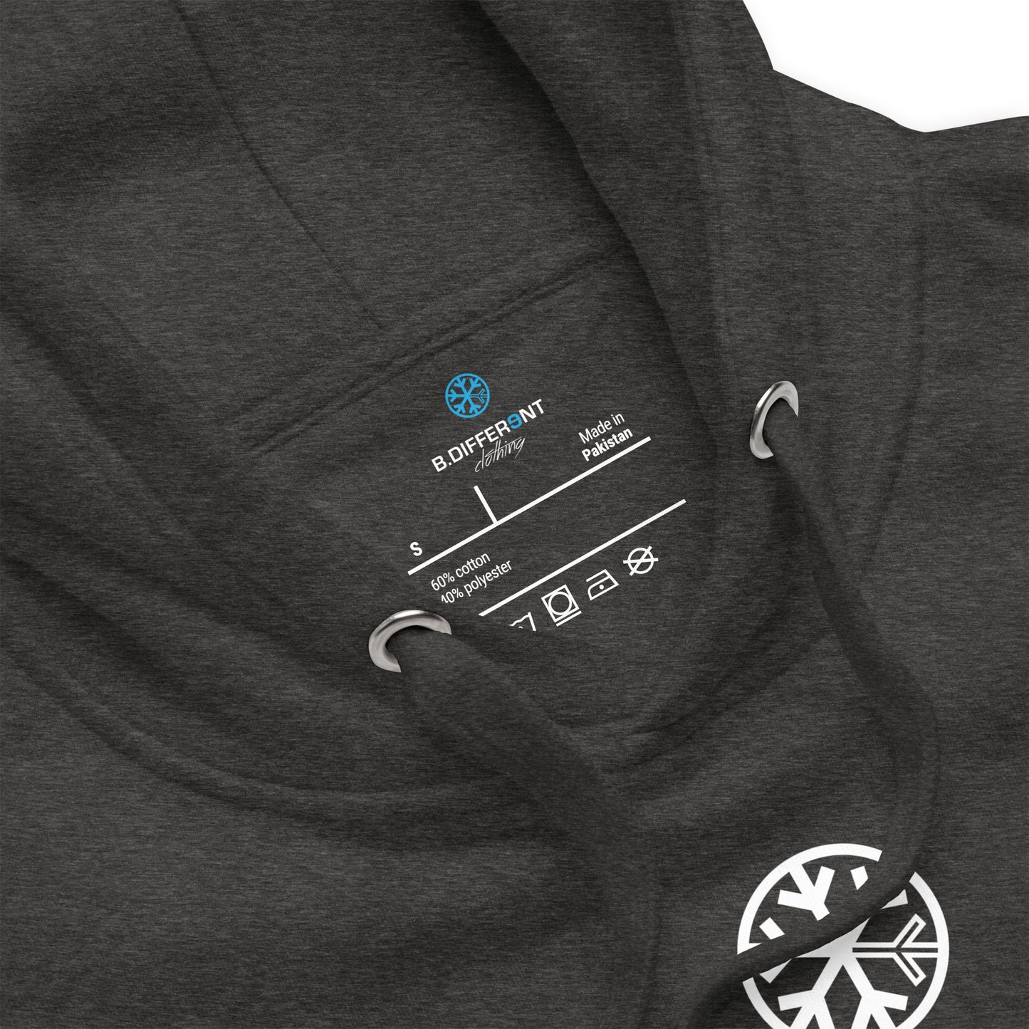 Darkgray-Loony Graffiti Tag Hoodie from B.Different Clothing, collar, graffiti-inspired streetwear