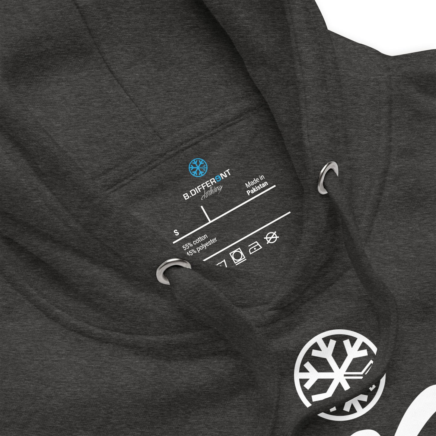 Darkgray-Stay Weird Hoodie from B.Different Clothing, collar, graffiti-inspired streetwear