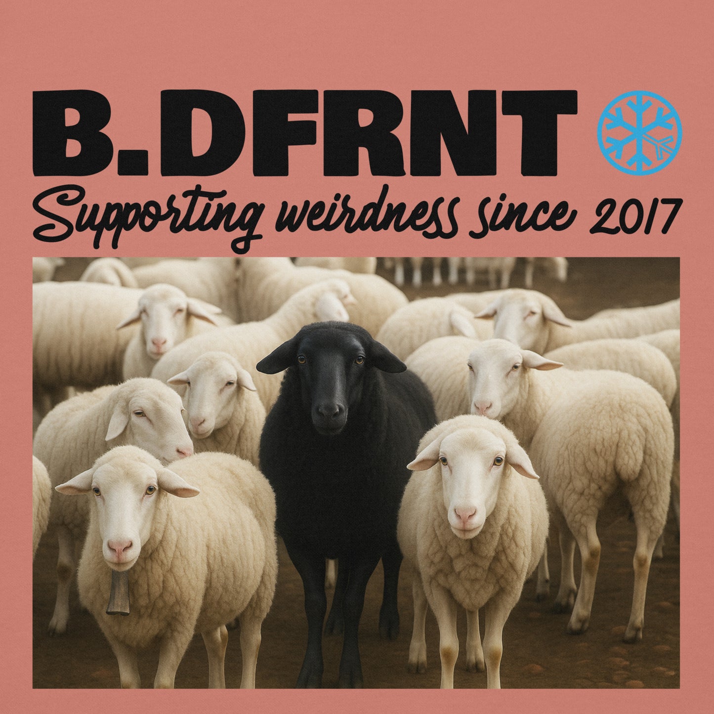 Pink-Black Sheep Hoodie from B.Different Clothing, graphic, graffiti-inspired streetwear