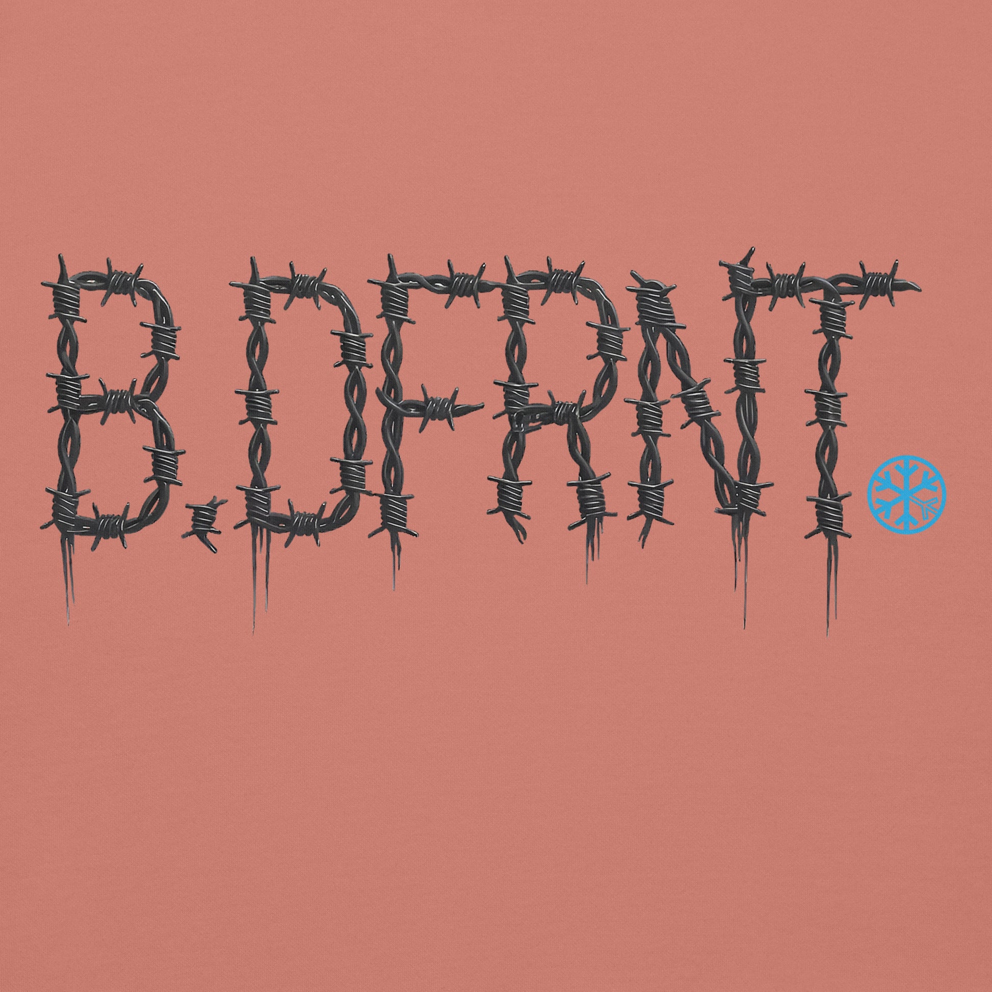 Pink-B.DFRNT Barbed Wire Hoodie from B.Different Clothing, graphic, graffiti-inspired streetwear