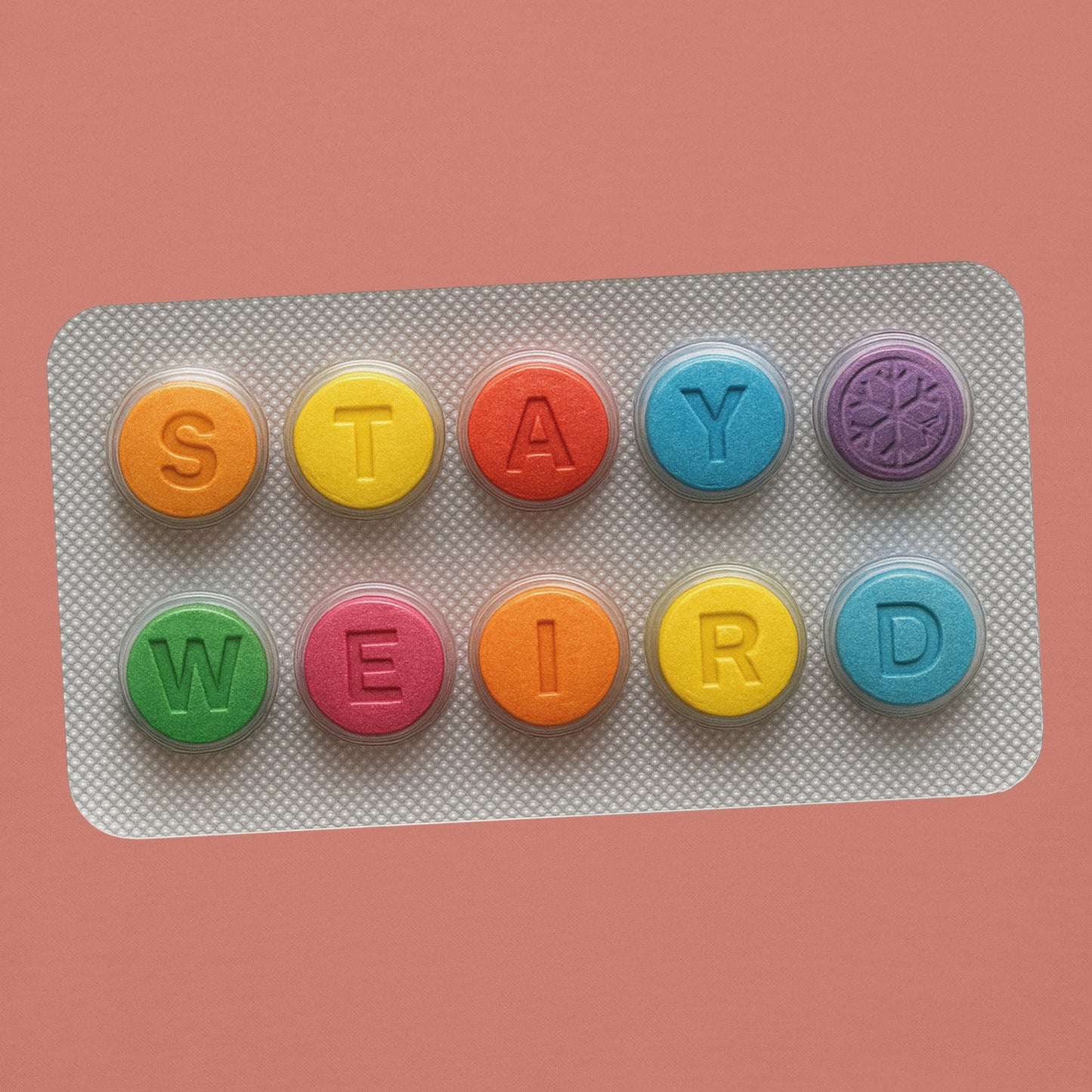 Pink-Stay Weird Pills Hoodie from B.Different Clothing, graphic, graffiti-inspired streetwear