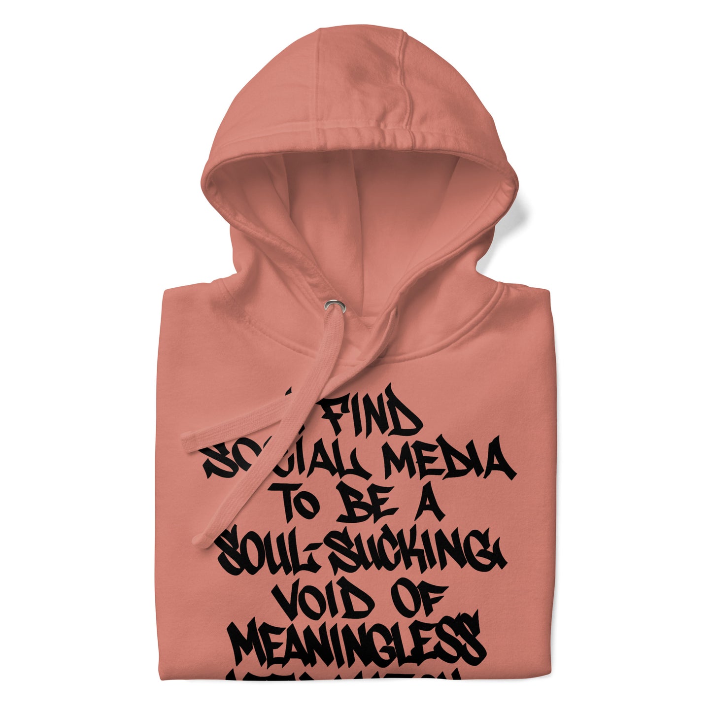 Pink-Social Media Graffiti Tag Hoodie from B.Different Clothing, folded, graffiti-inspired streetwear