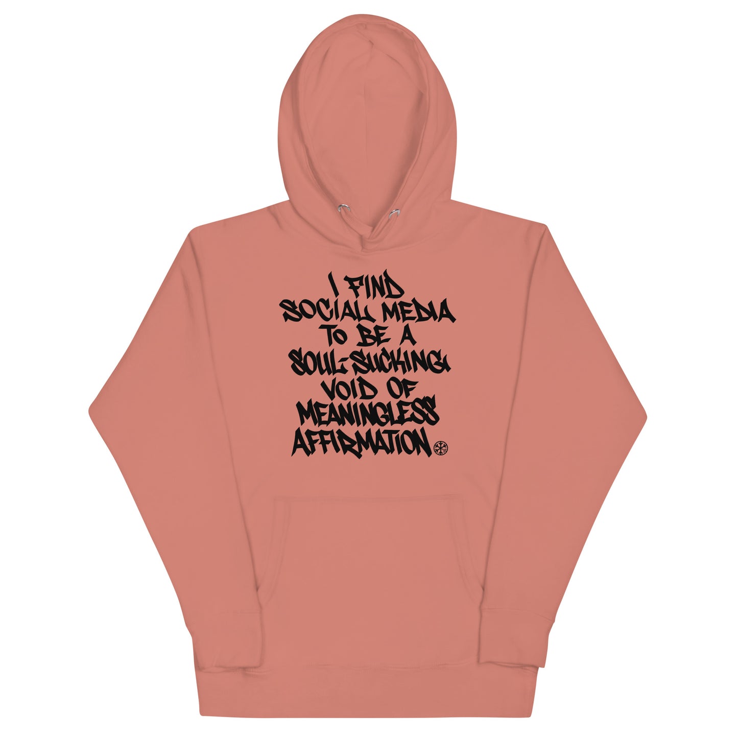 Pink-Social Media Graffiti Tag Hoodie from B.Different Clothing, font view, graffiti-inspired streetwear