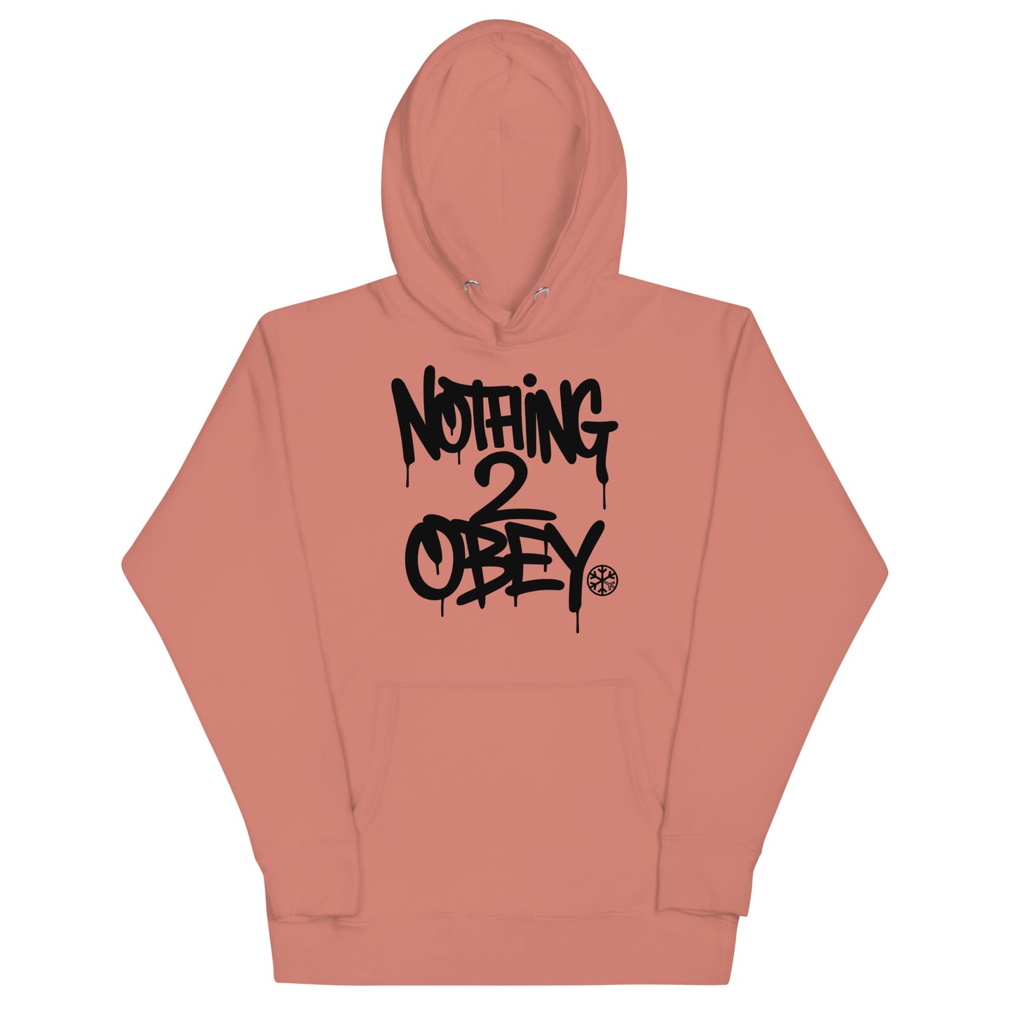 Pink-Nothing 2 Obey Graffiti Hoodie from B.Different Clothing, front view, graffiti-inspired streetwear