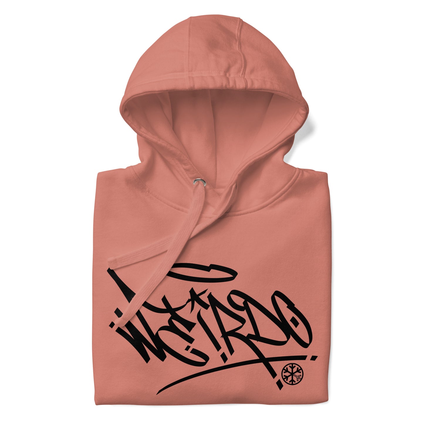 Pink-Weirdo Tag Graffiti Hoodie from B.Different Clothing, folded, graffiti-inspired streetwear