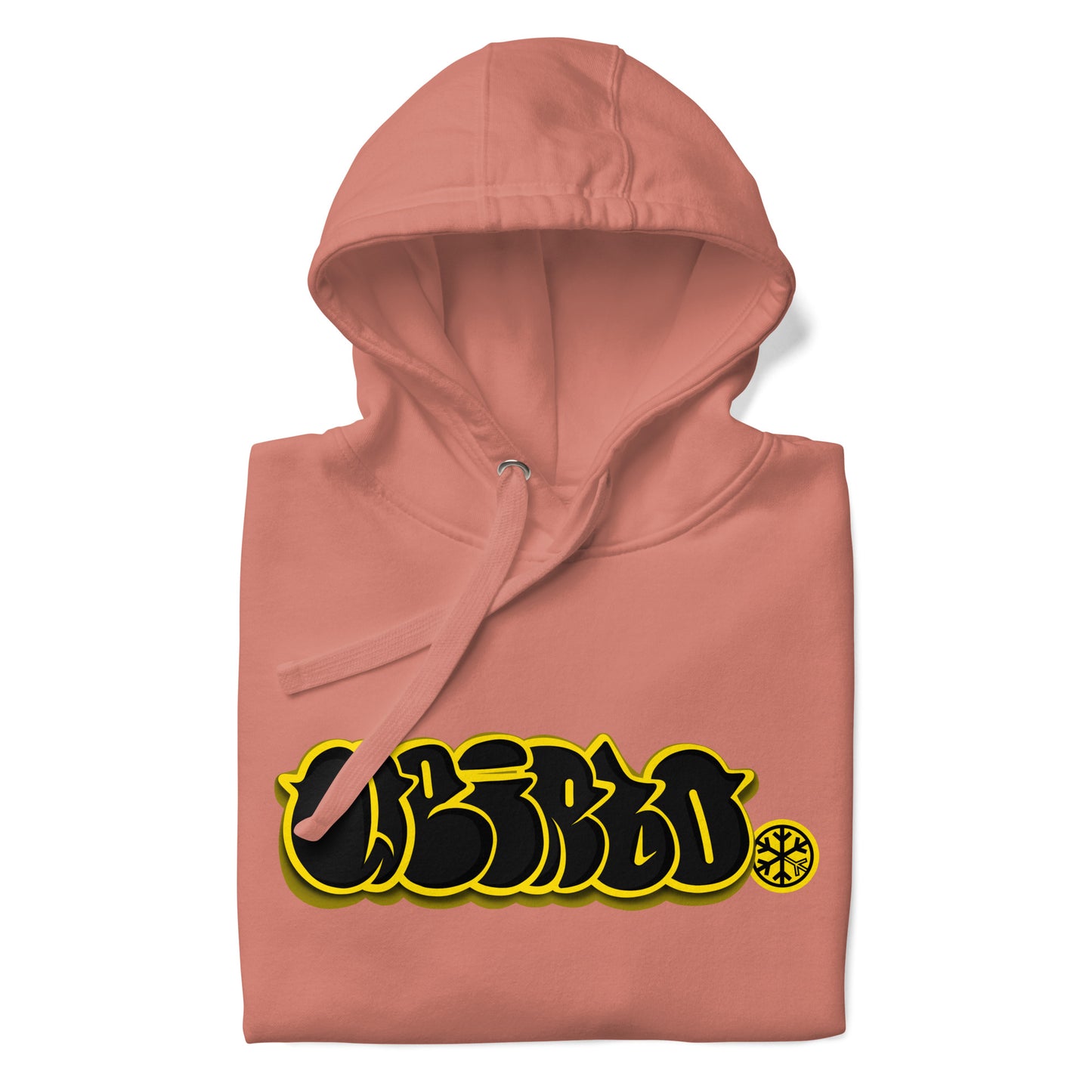 Pink-Weirdo Graffiti Throwie Hoodie from B.Different Clothing, folded, graffiti-inspired streetwear