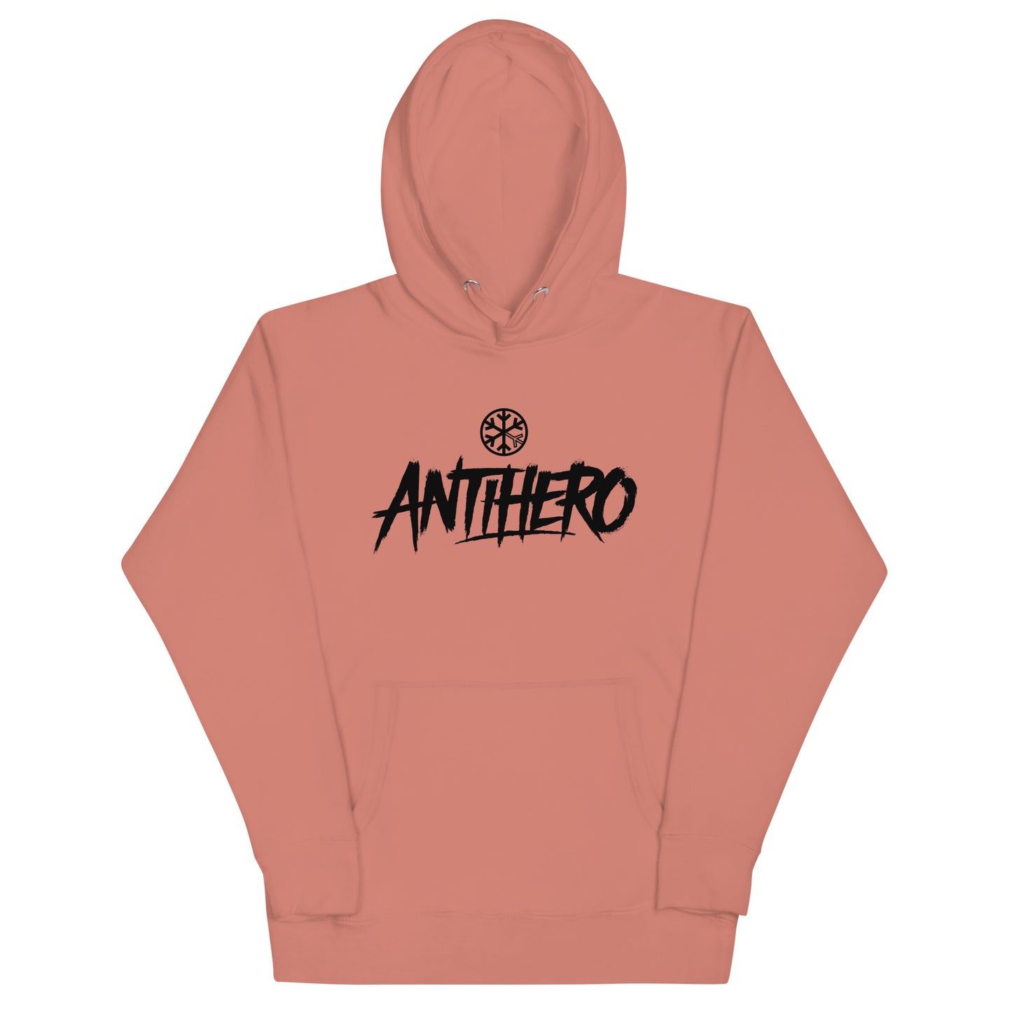 Pink-Antihero Graffiti Tag Hoodie from B.Different Clothing, front view, graffiti-inspired streetwear