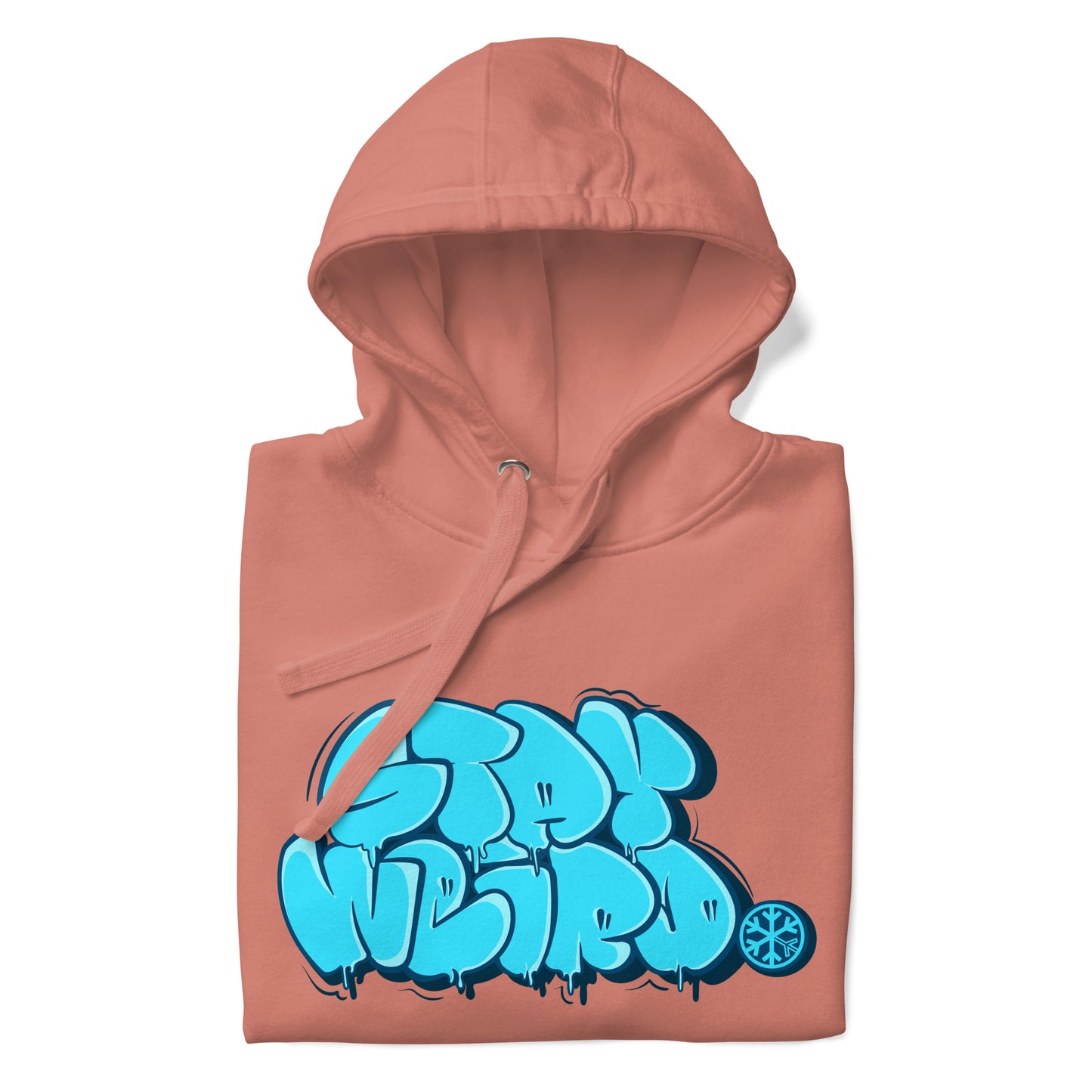 Pink-Stay Weird Graffiti Throw-up Hoodie from B.Different Clothing, folded, graffiti-inspired streetwear