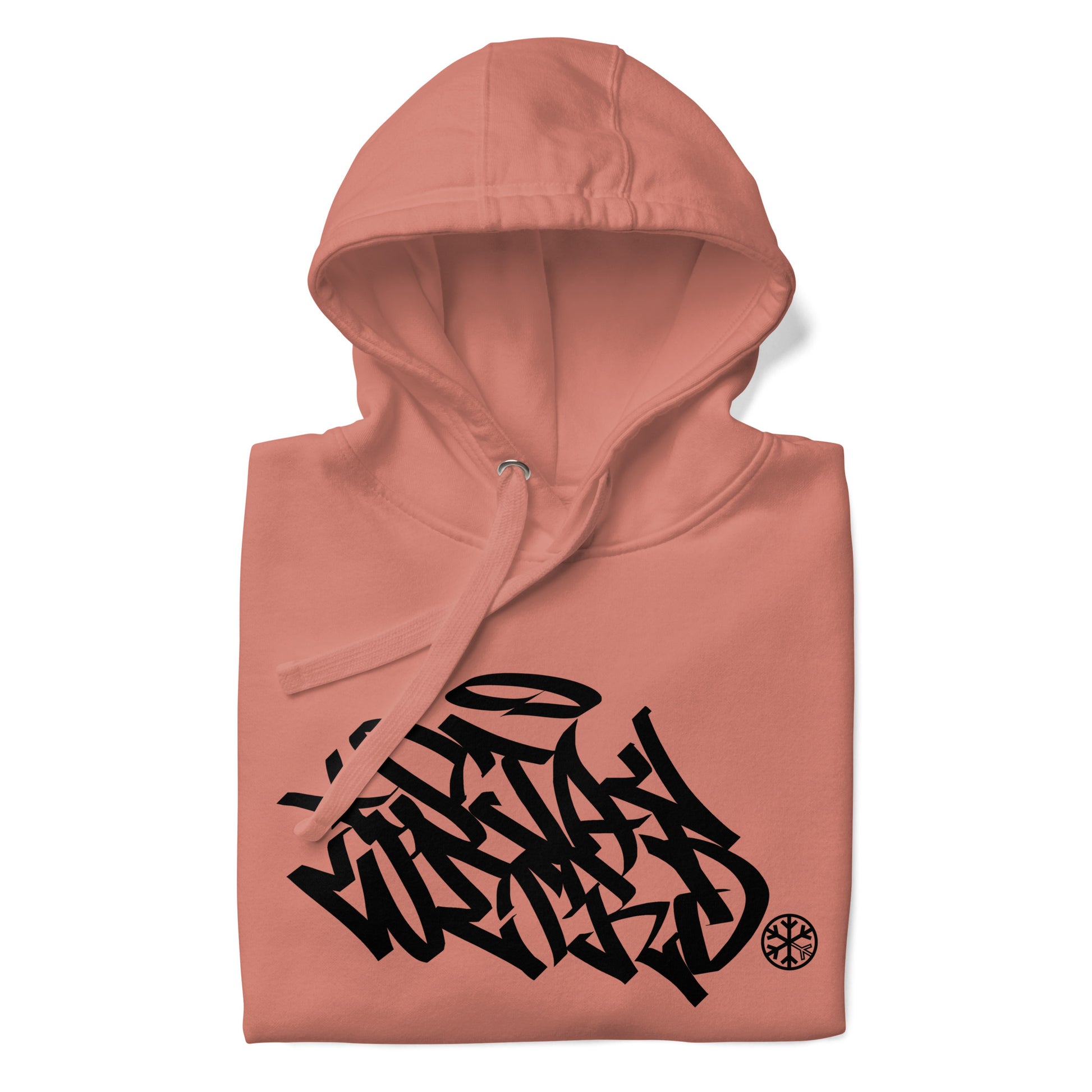 Pink-Stay Weird Graffiti Tag Hoodie from B.Different Clothing, folded, graffiti-inspired streetwear
