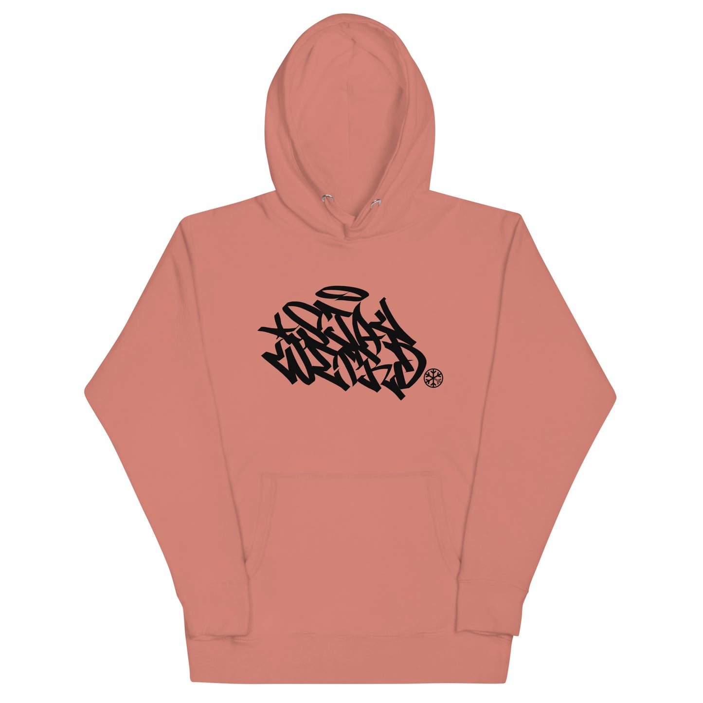 Pink-Stay Weird Graffiti Tag Hoodie from B.Different Clothing, front view, graffiti-inspired streetwear