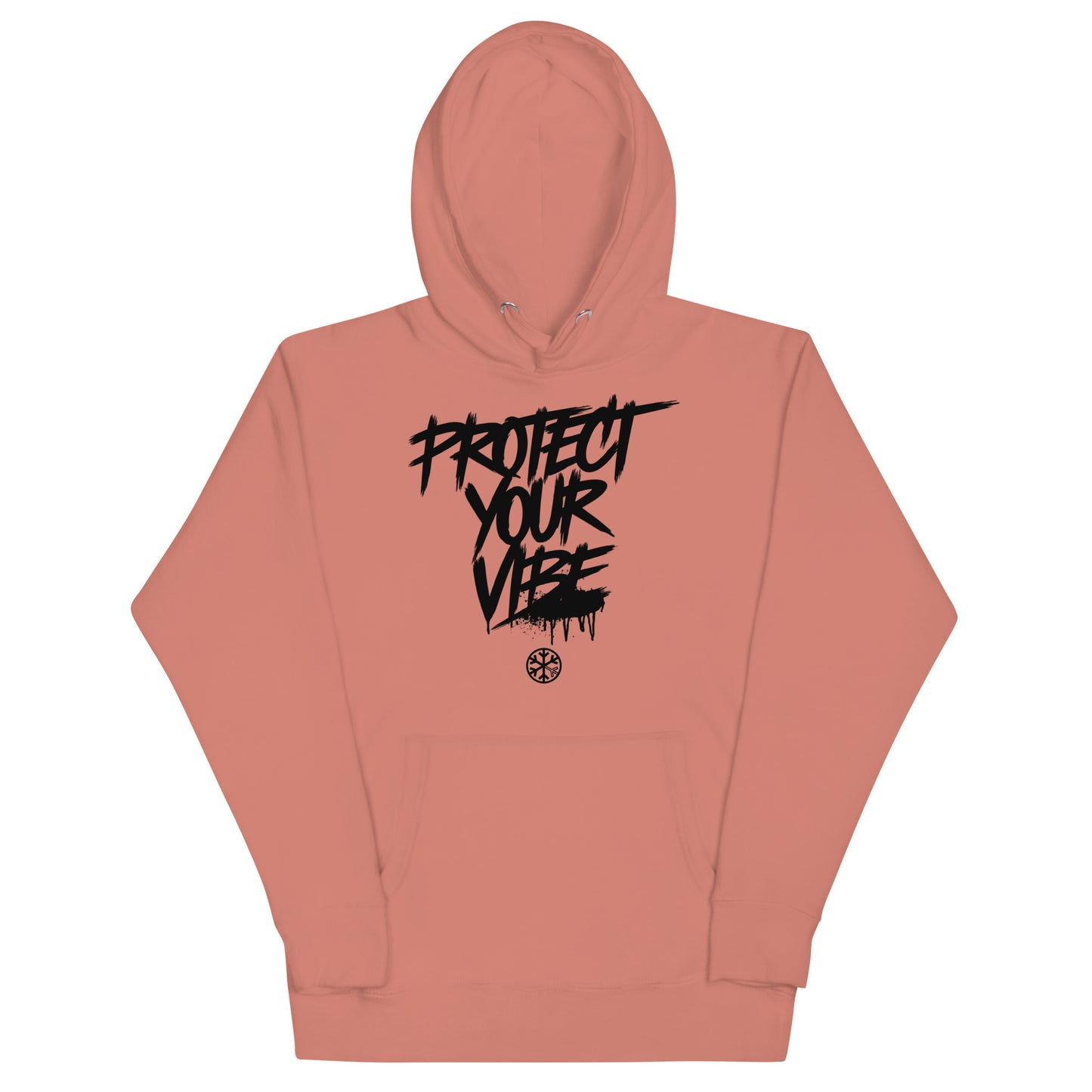 Pink-Protect Your Vibe Graffiti Tag hoodie from B.Different Clothing, front view, graffiti-inspired streetwear