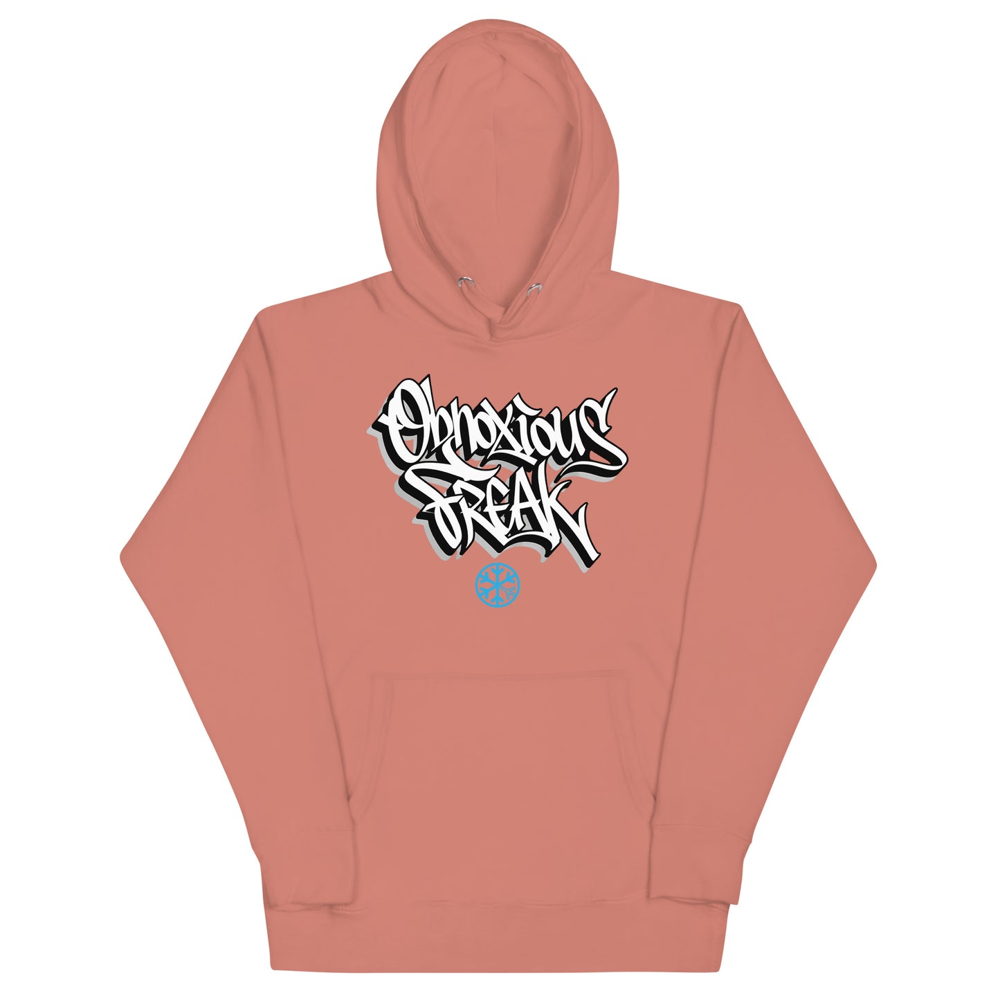 Pink-Obnoxious Freak Graffiti Hoodie from B.Different Clothing, front view, graffiti-inspired streetwear