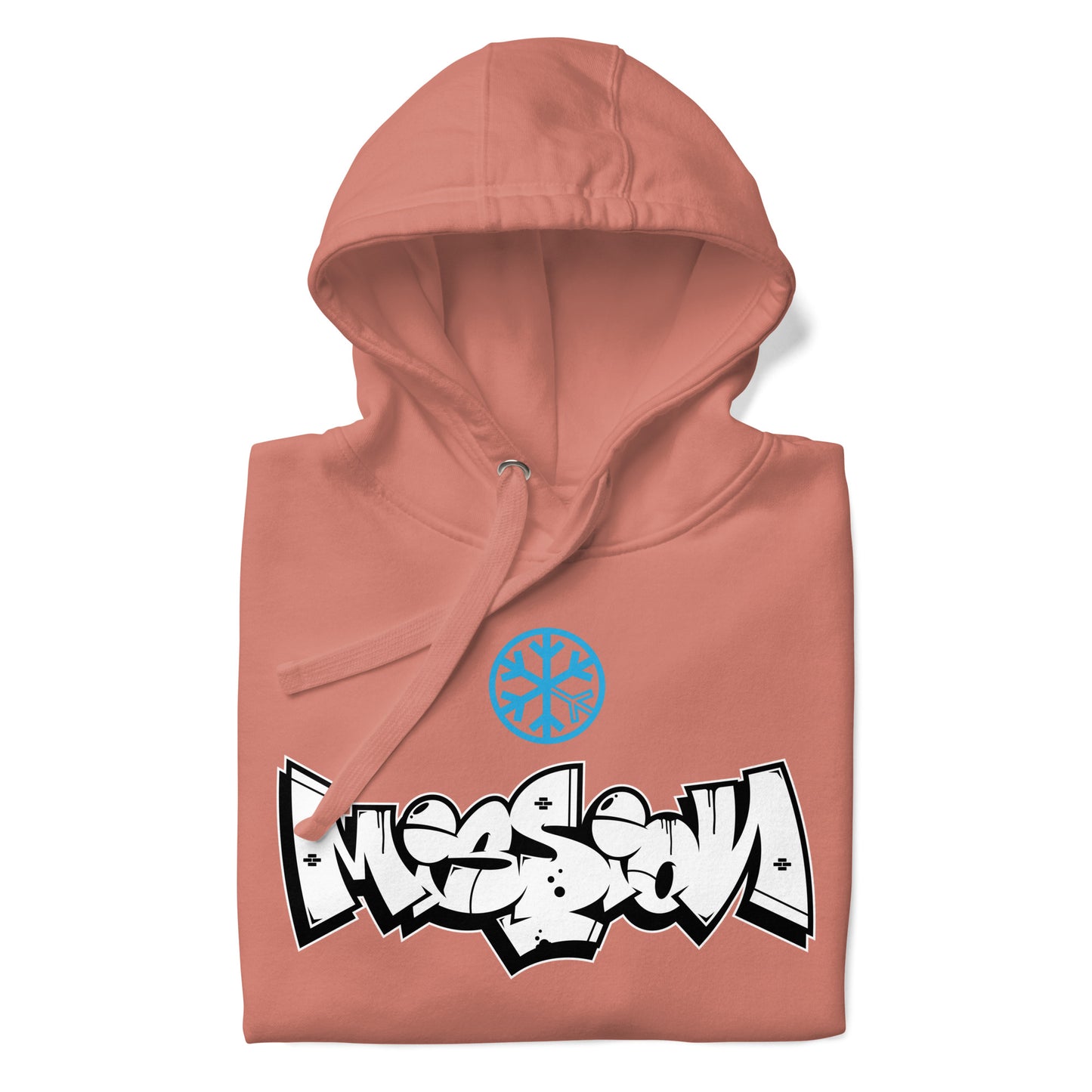 Pink-Mission Graffiti Piece Hoodie from B.Different Clothing, folded, graffiti-inspired streetwear