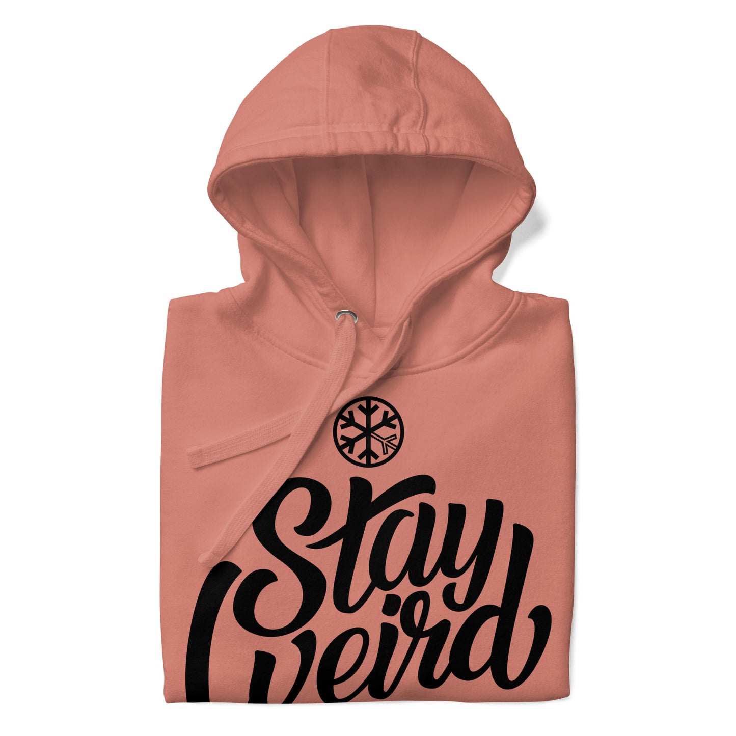 Pink-Stay Weird Hoodie from B.Different Clothing, folded, graffiti-inspired streetwear