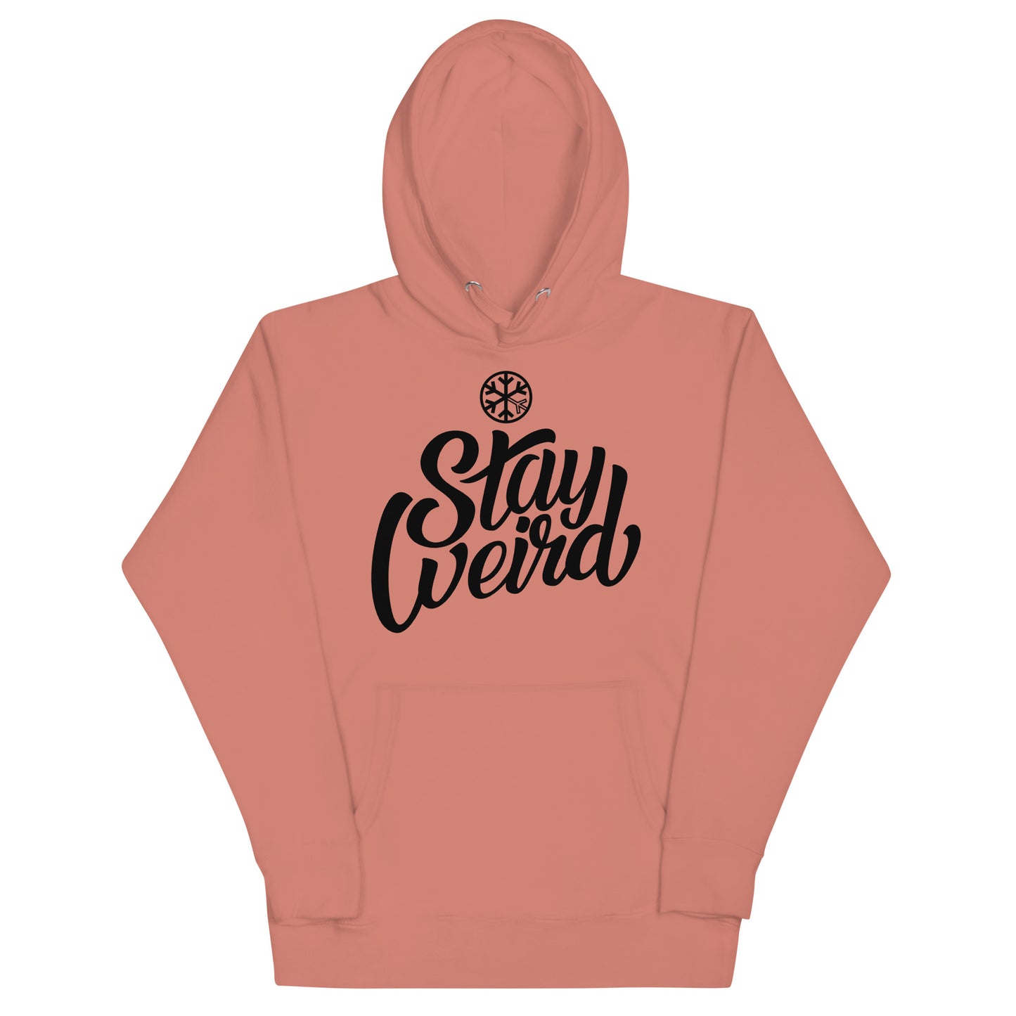 Pink-Stay Weird Hoodie from B.Different Clothing, front view, graffiti-inspired streetwear