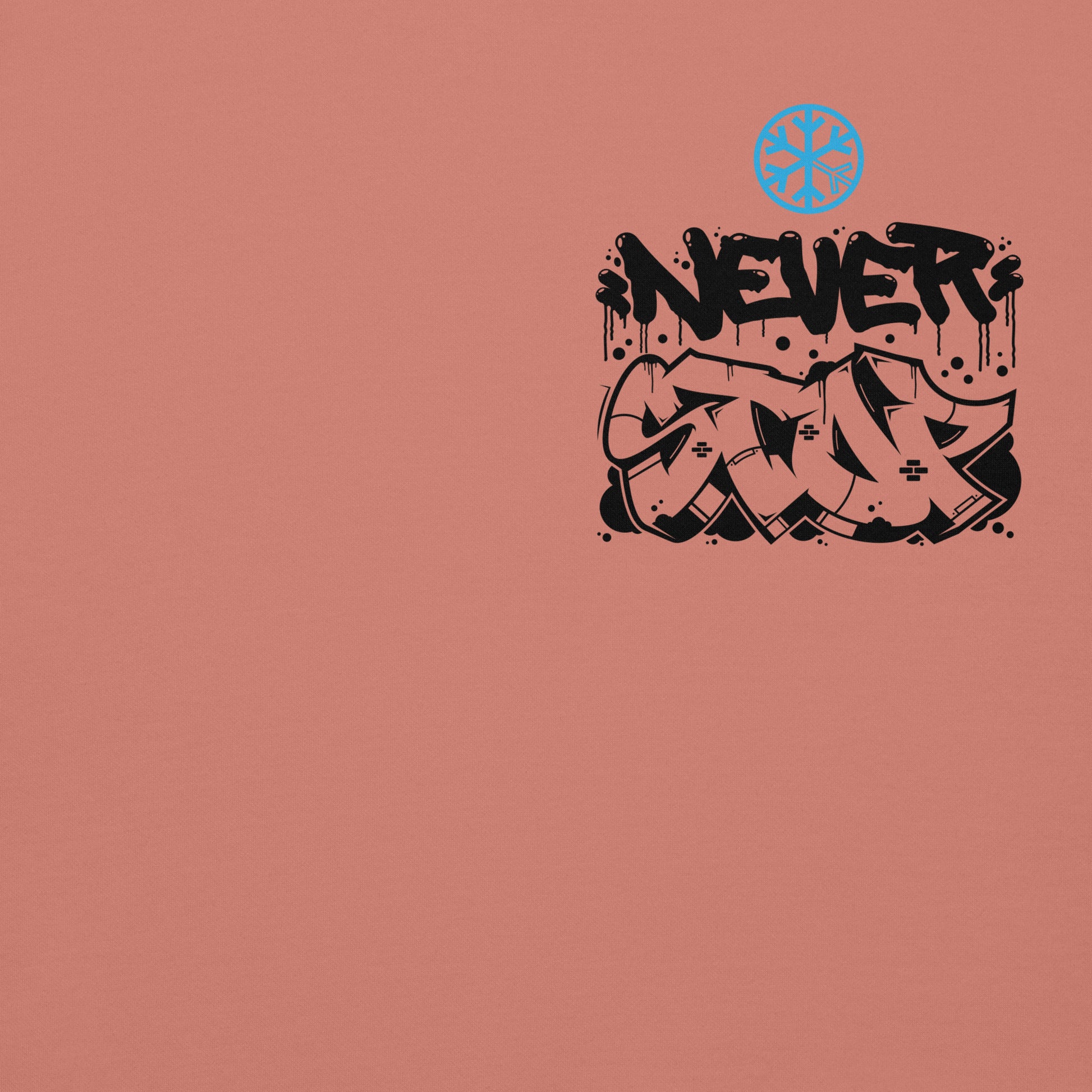 Pink-Never Stop Graffiti Character Hoodie from B.Different Clothing, front graphic, graffiti-inspired streetwear