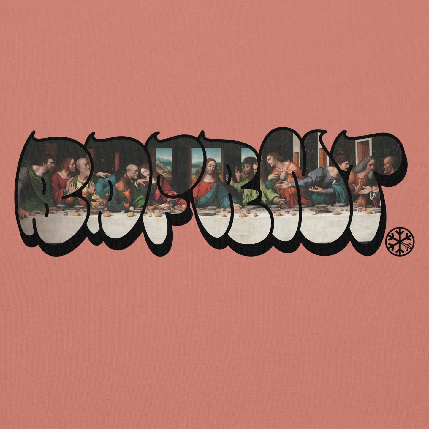 Pink-BDFRNT Throwie x Last Supper Graffiti Hoodie from B.Different Clothing, graphic, graffiti-inspired streetwear