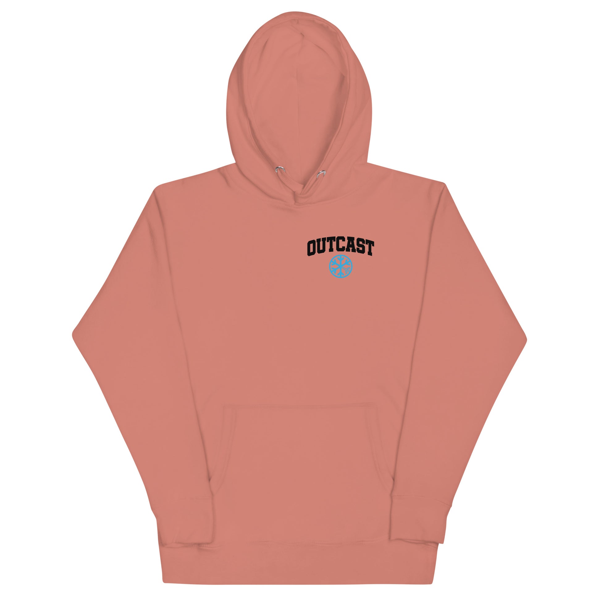 Pink-Outcast Graffiti Character Hoodie from B.Different Clothing, front view, graffiti-inspired streetwear