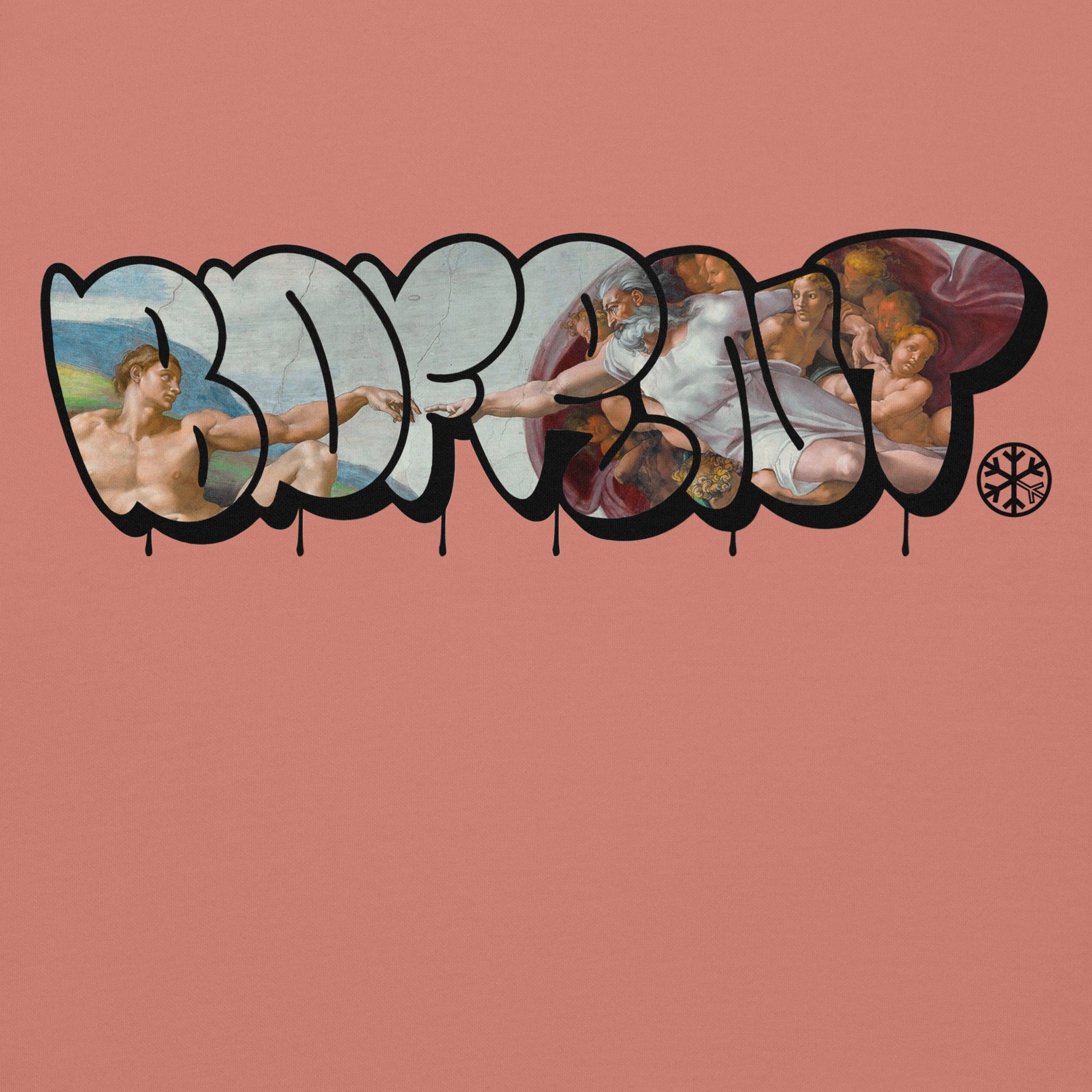 Pink-BDFRNT Throwie x Creation of Adam Graffiti Hoodie from B.Different Clothing, graphic, graffiti-inspired streetwear