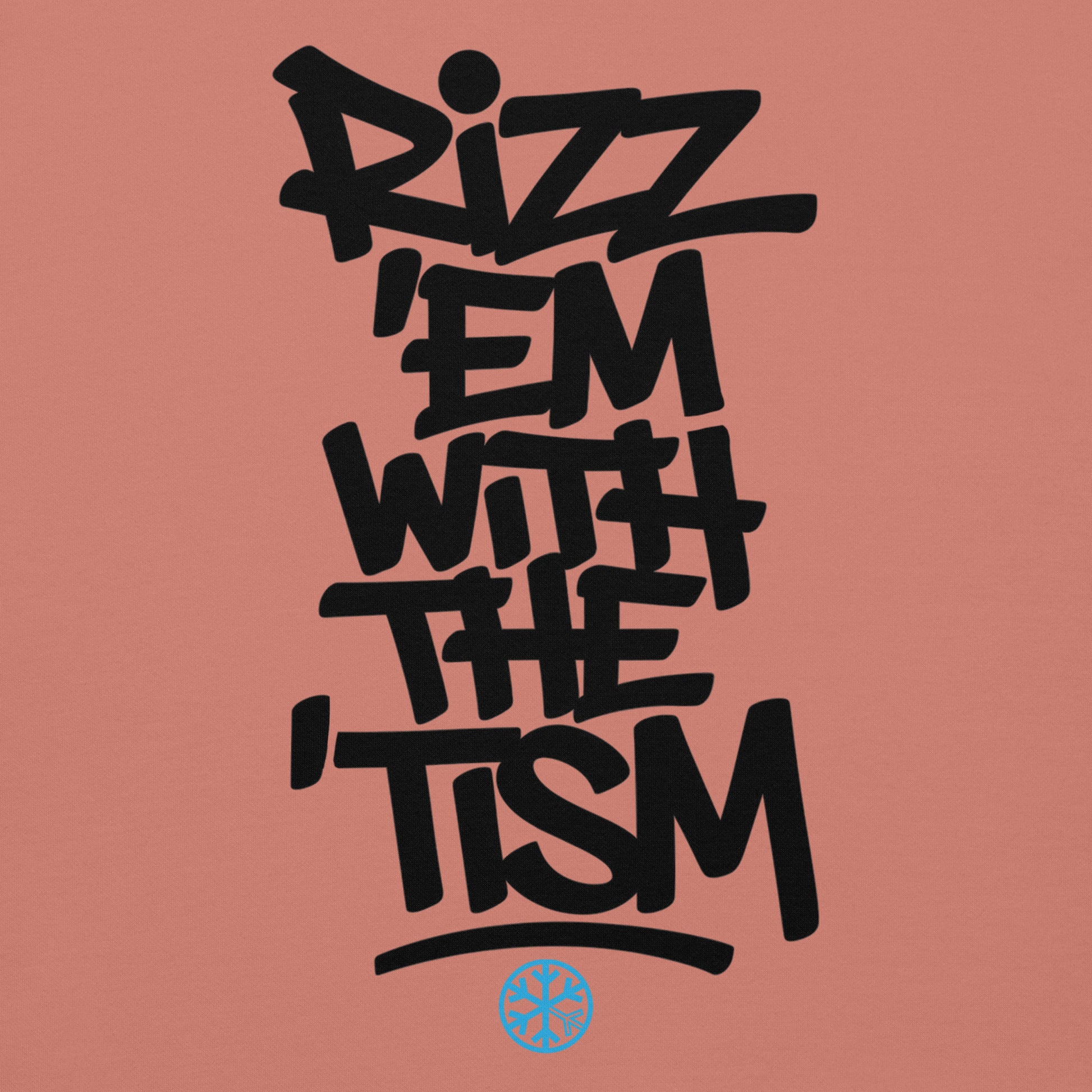 Pink-Rizz 'Em With The 'Tism Graffiti Hoodie from B.Different Clothing, graphic, graffiti-inspired streetwear