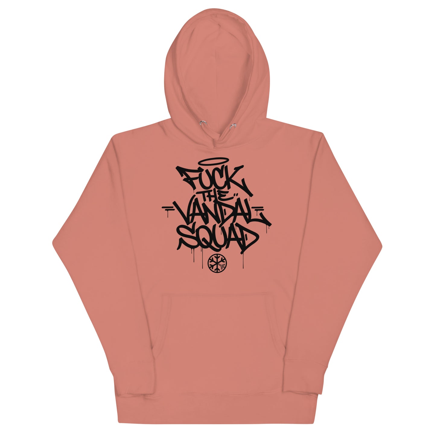 Pink-Fuck The Vandal Squad Graffiti Hoodie from B.Different Clothing, front view, graffiti-inspired streetwear