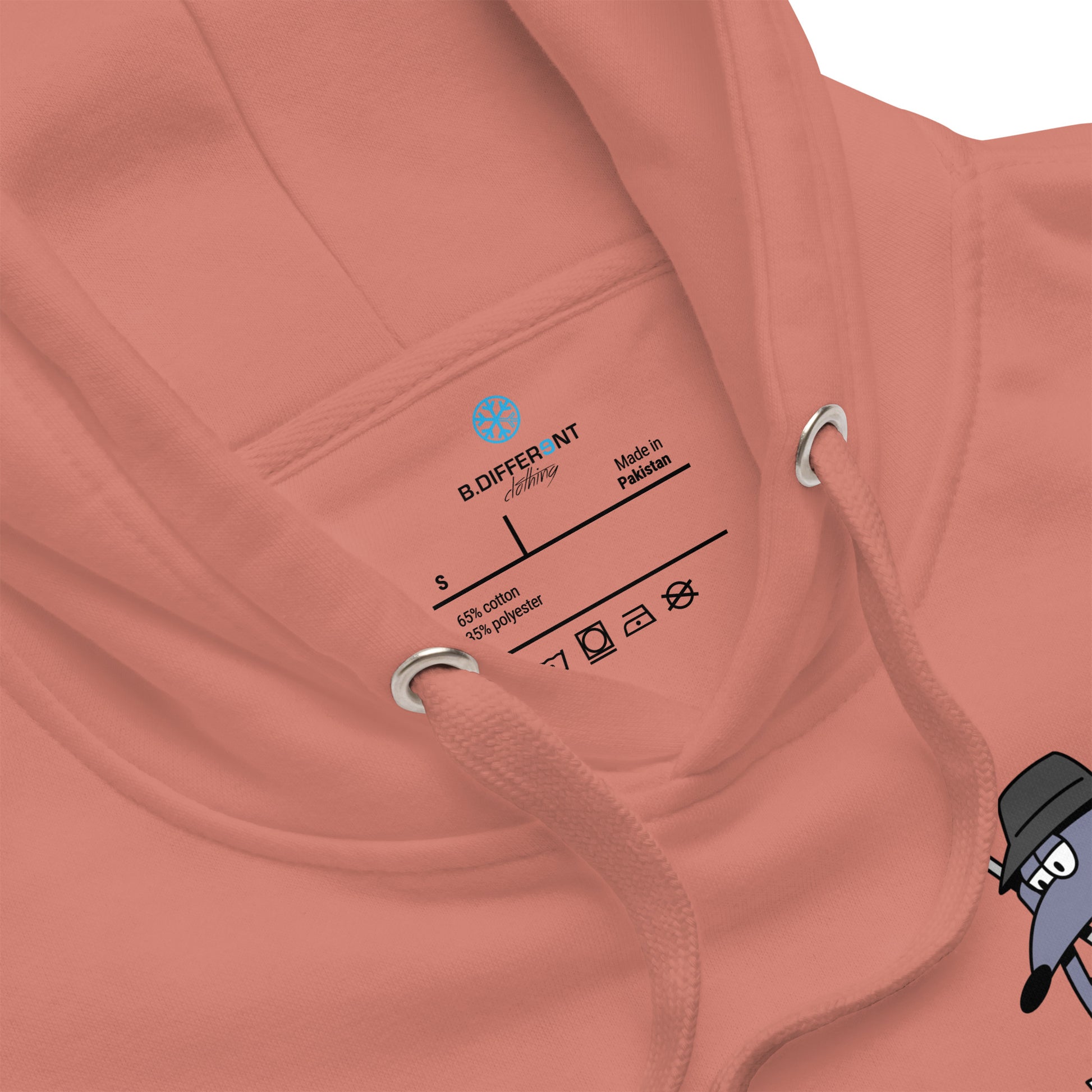 Pink-Bad Boy Graffiti Hoodie from B.Different Clothing, collar, graffiti-inspired streetwear