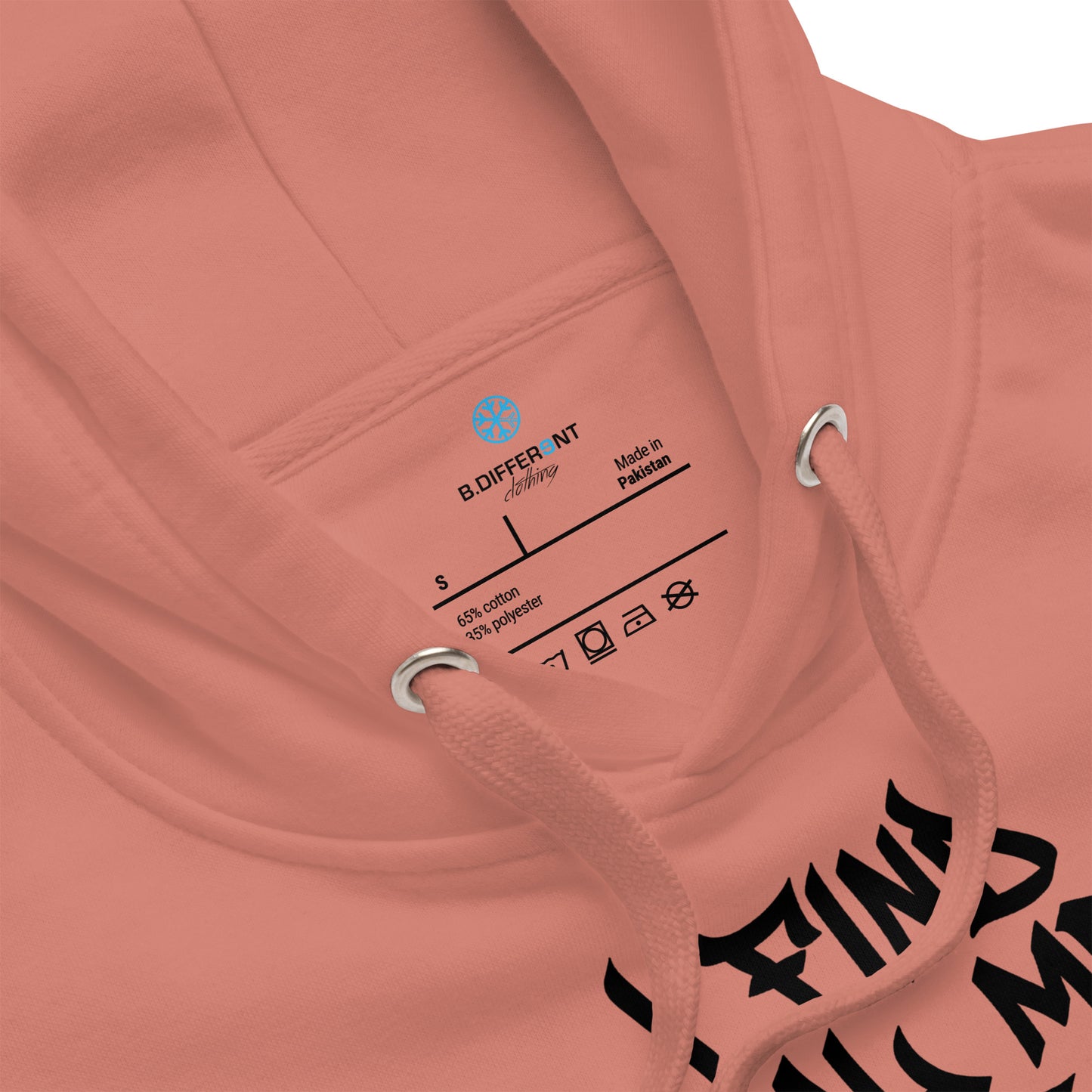 Pink-Social Media Graffiti Tag Hoodie from B.Different Clothing, collar, graffiti-inspired streetwear