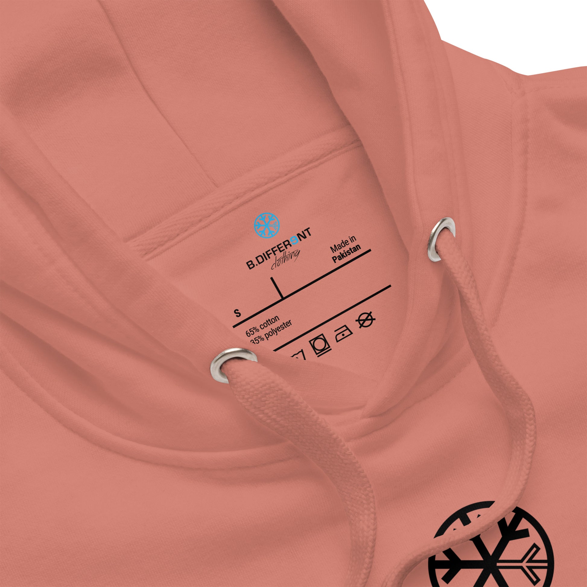 Pink-Misfit Graffiti Tag Hoodie from B.Different Clothing, collar, graffiti-inspired streetwear