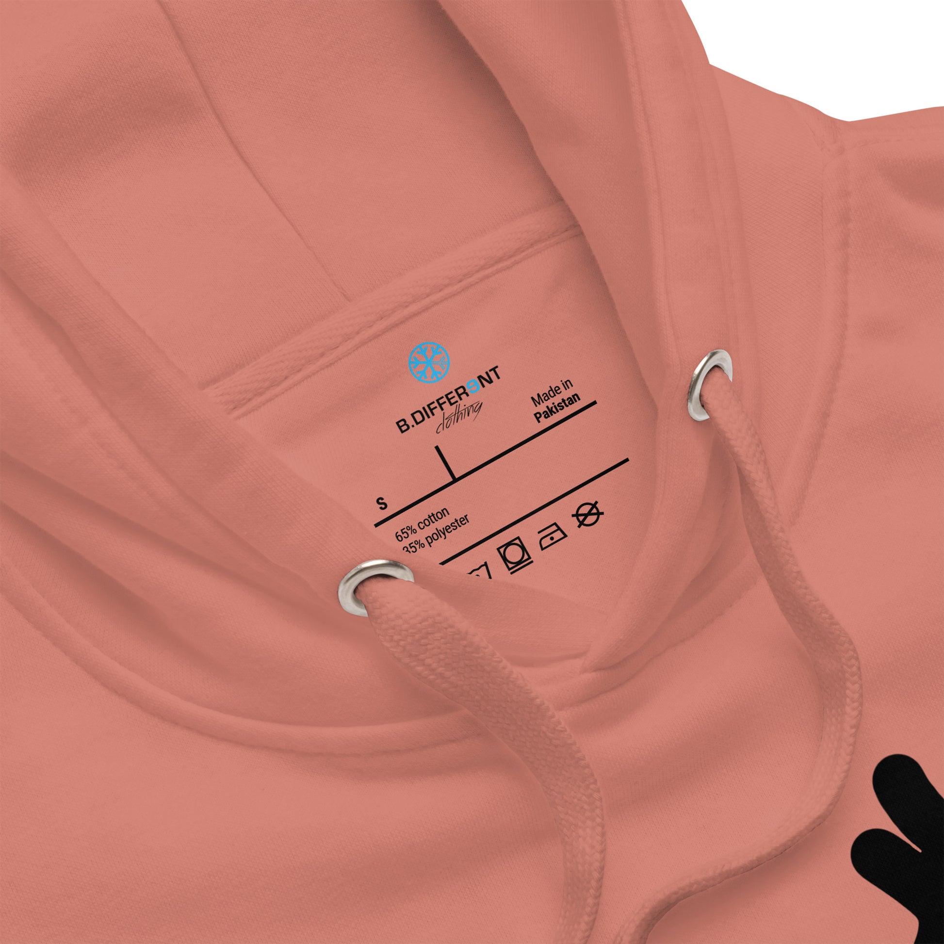 Pink-Loner Graffiti Tag Hoodie from B.Different Clothing, collar, graffiti-inspired streetwear